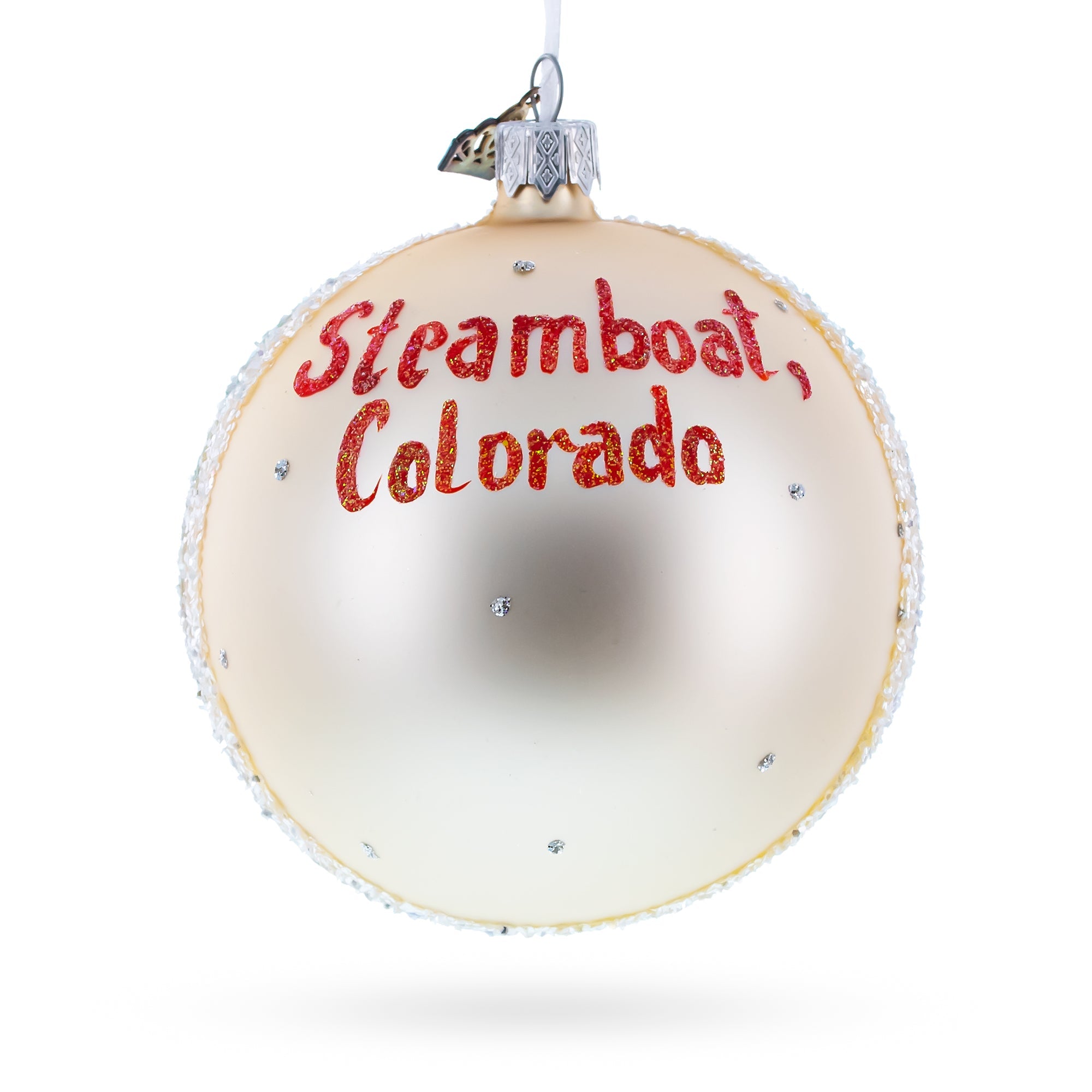 Steamboat Ski Resort, Colorado, USA Glass Ball Christmas Ornament 4 Inches