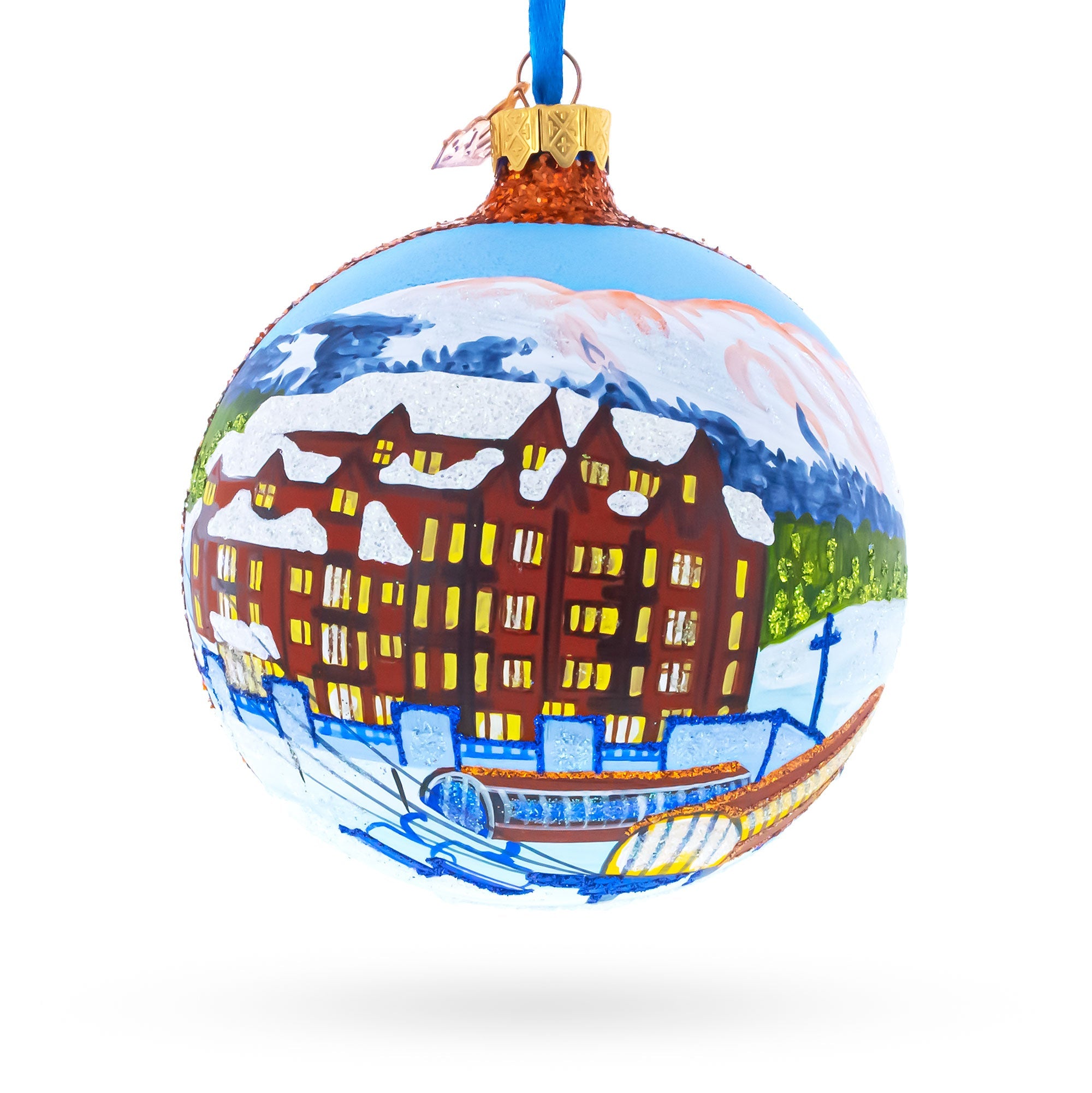 Breckenridge Ski Resort, Colorado, USA Glass Ball Christmas Ornament 4 Inches