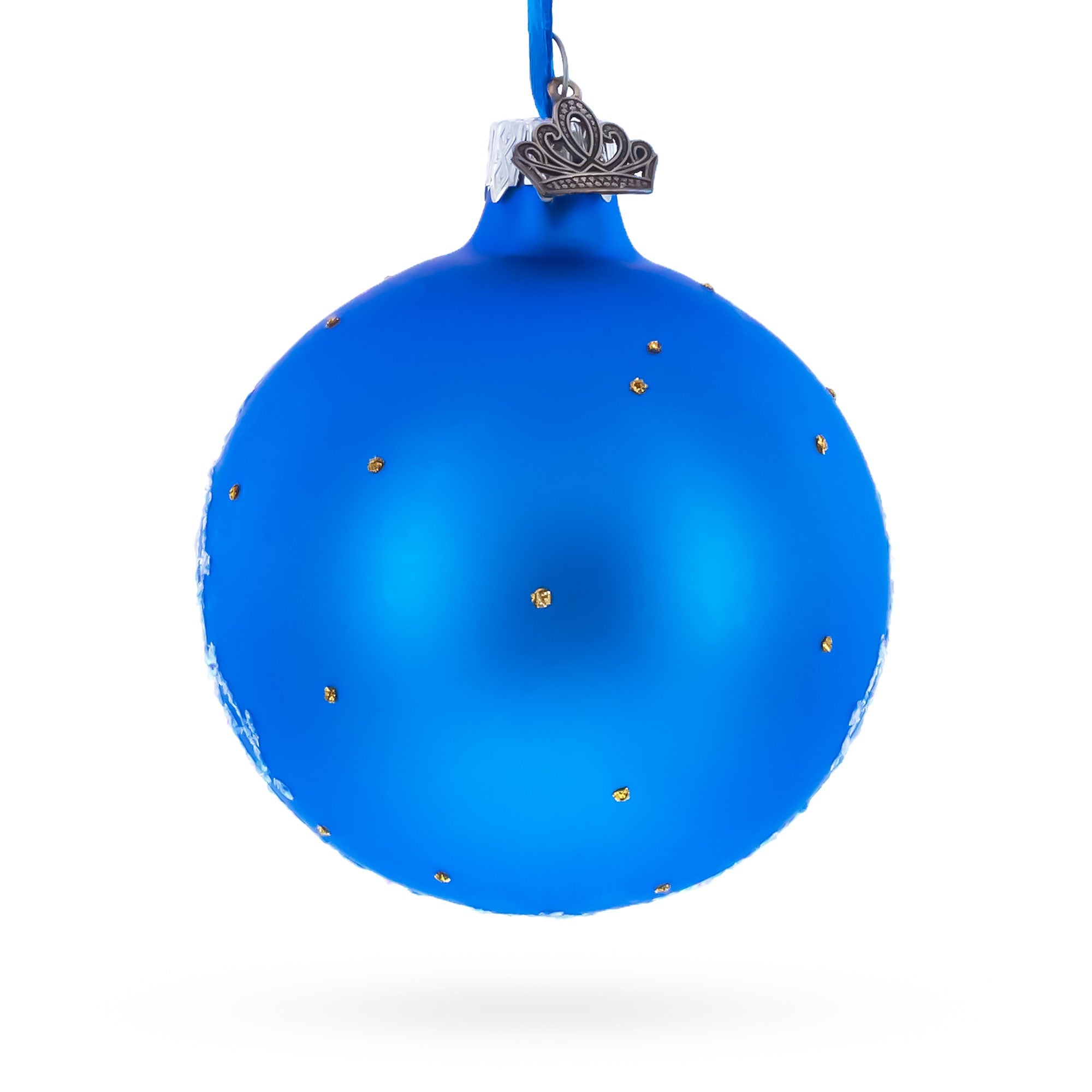 The Couch in the Winter Village Glass Ball Christmas Ornament 3.25 Inches