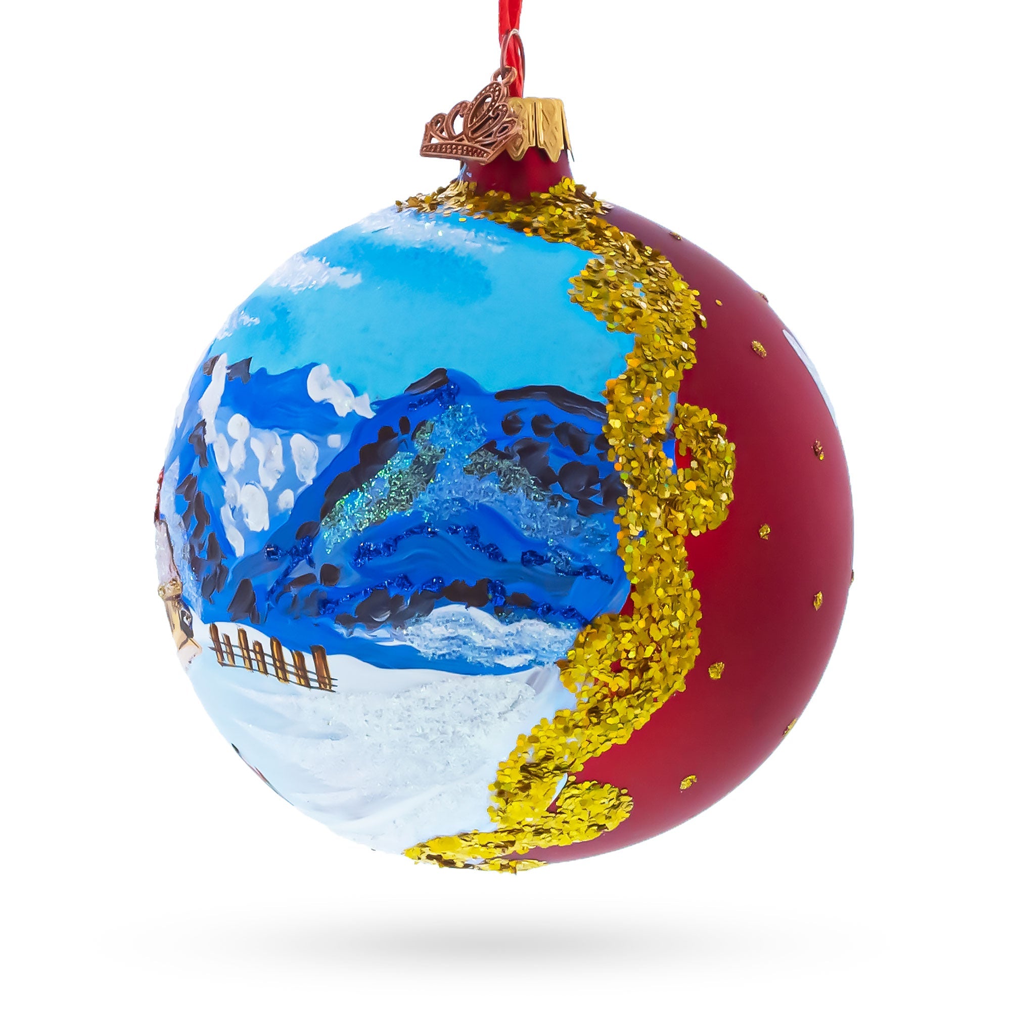 Val d 'Isere, France Glass Ball Christmas Ornament 4 Inches BestPysanky