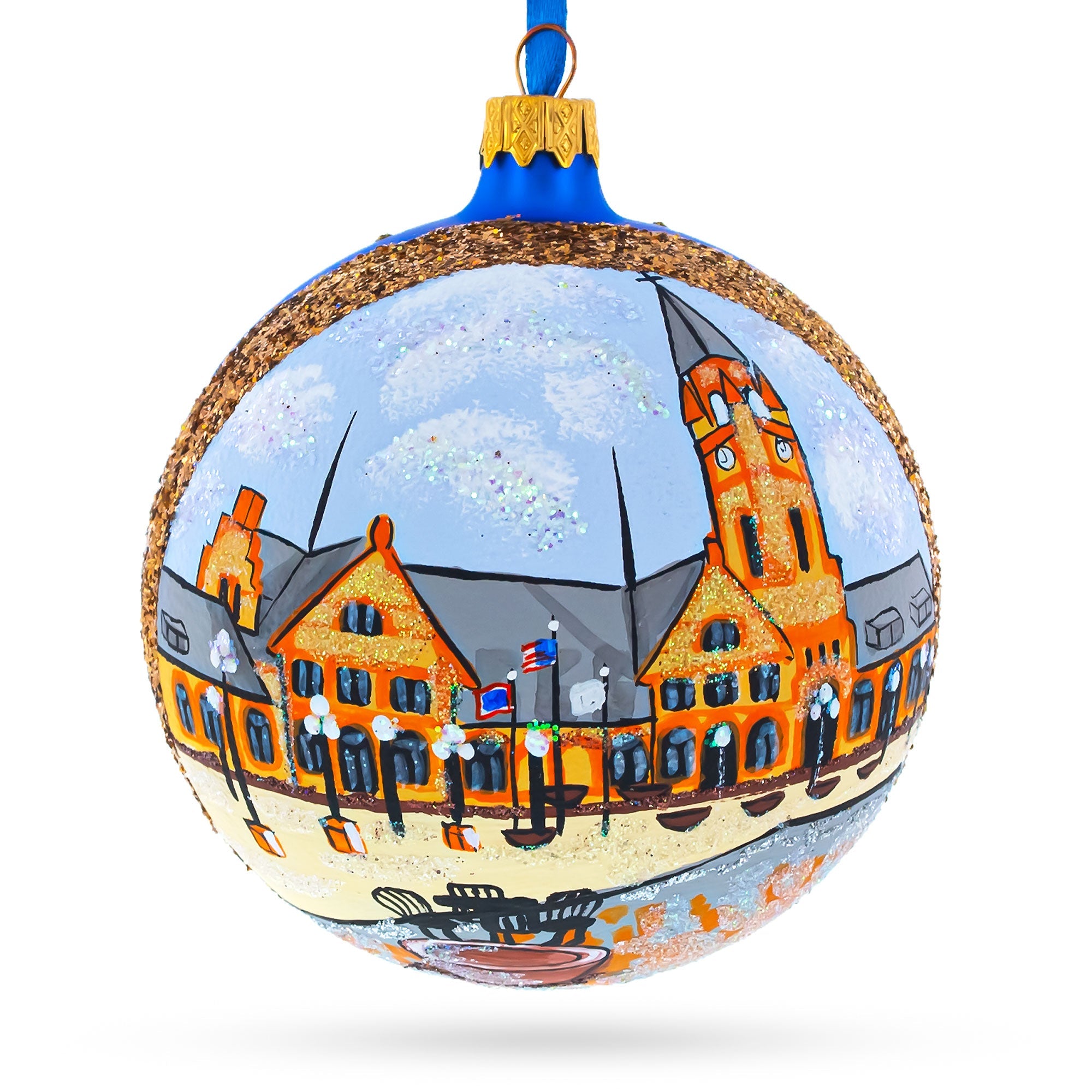 Cheyenne Depot Museum, Cheyenne, Wyoming, USA Glass Ball Christmas Ornament 4 Inches
