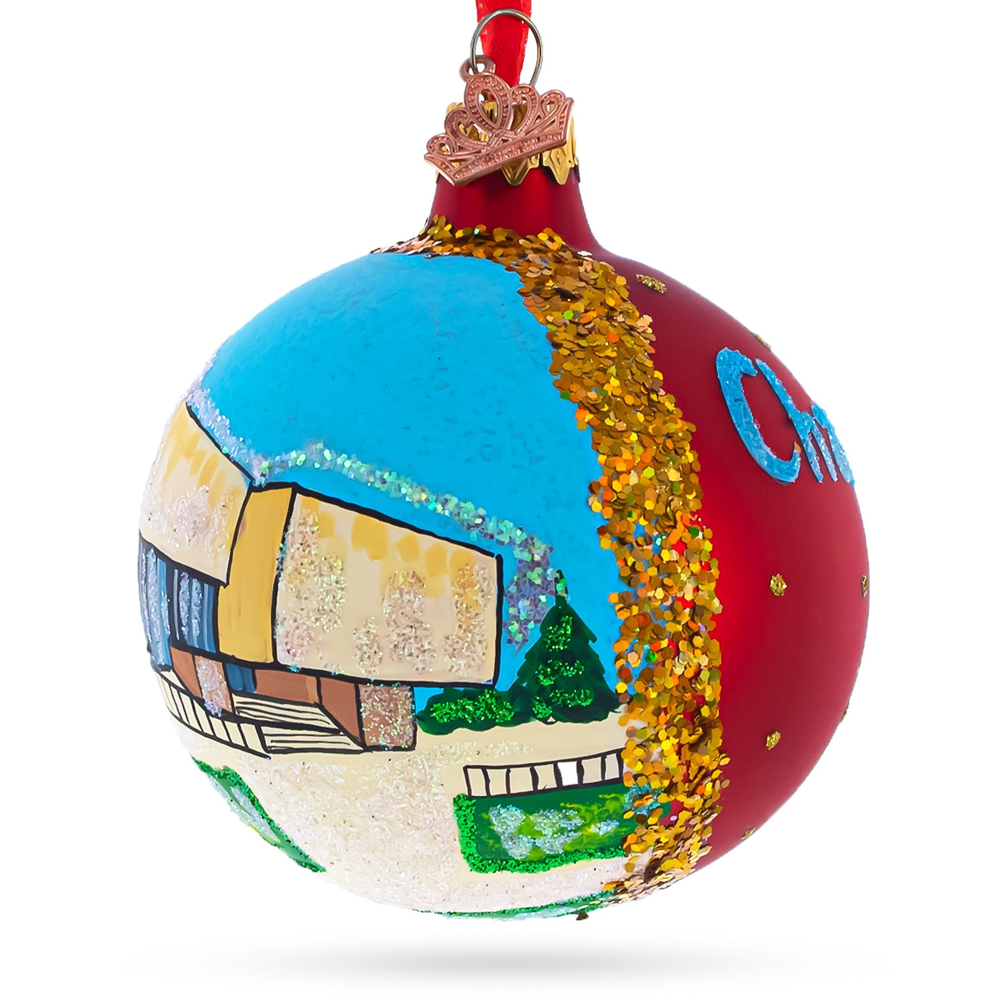 Virginia State Museum, Charleston, West Virginia, USA Glass Ball Christmas Ornament 3.25 Inches BestPysanky