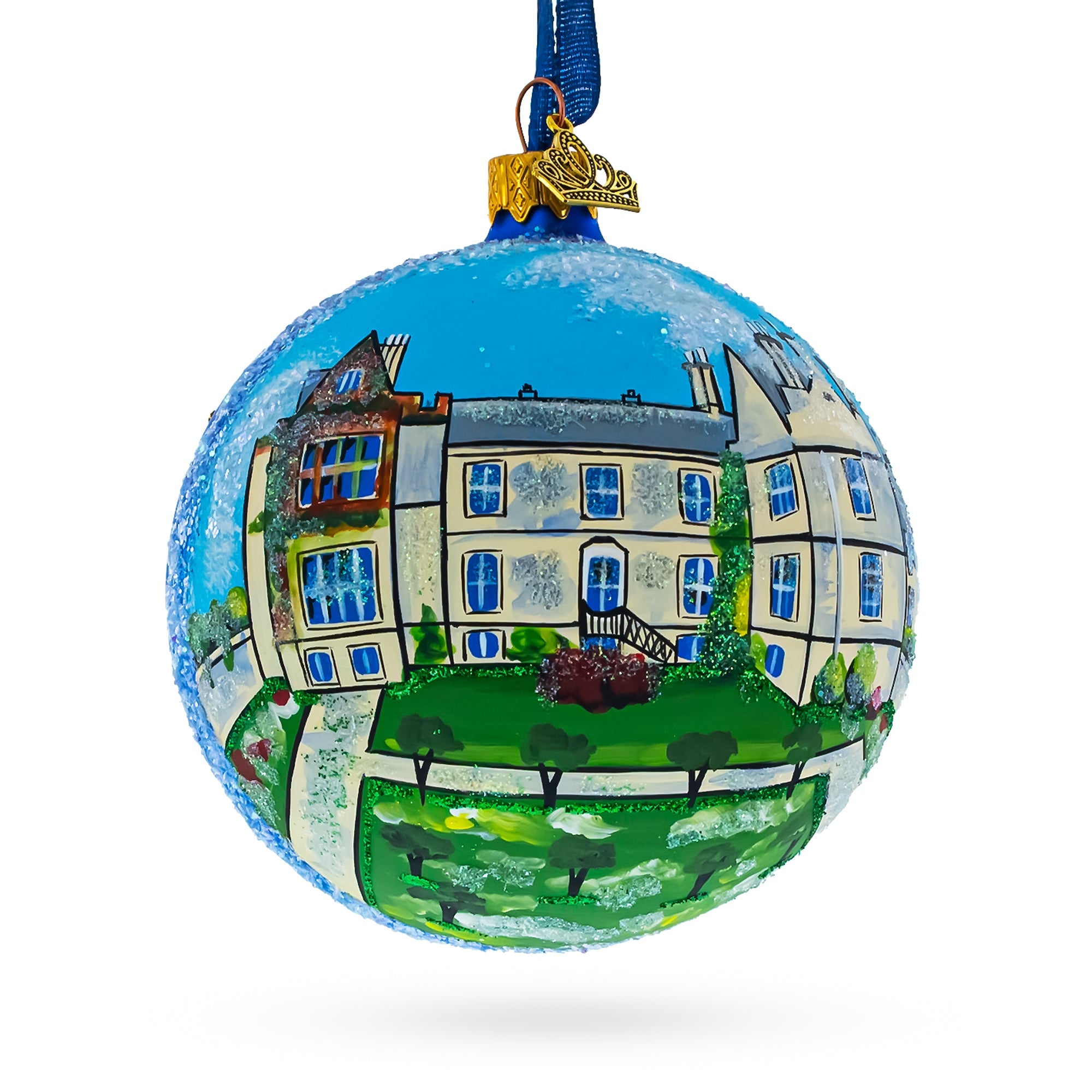 Muckross House, Gardens & Traditional Farms, Kerry, Ireland Glass Christmas Ornament 4 Inches
