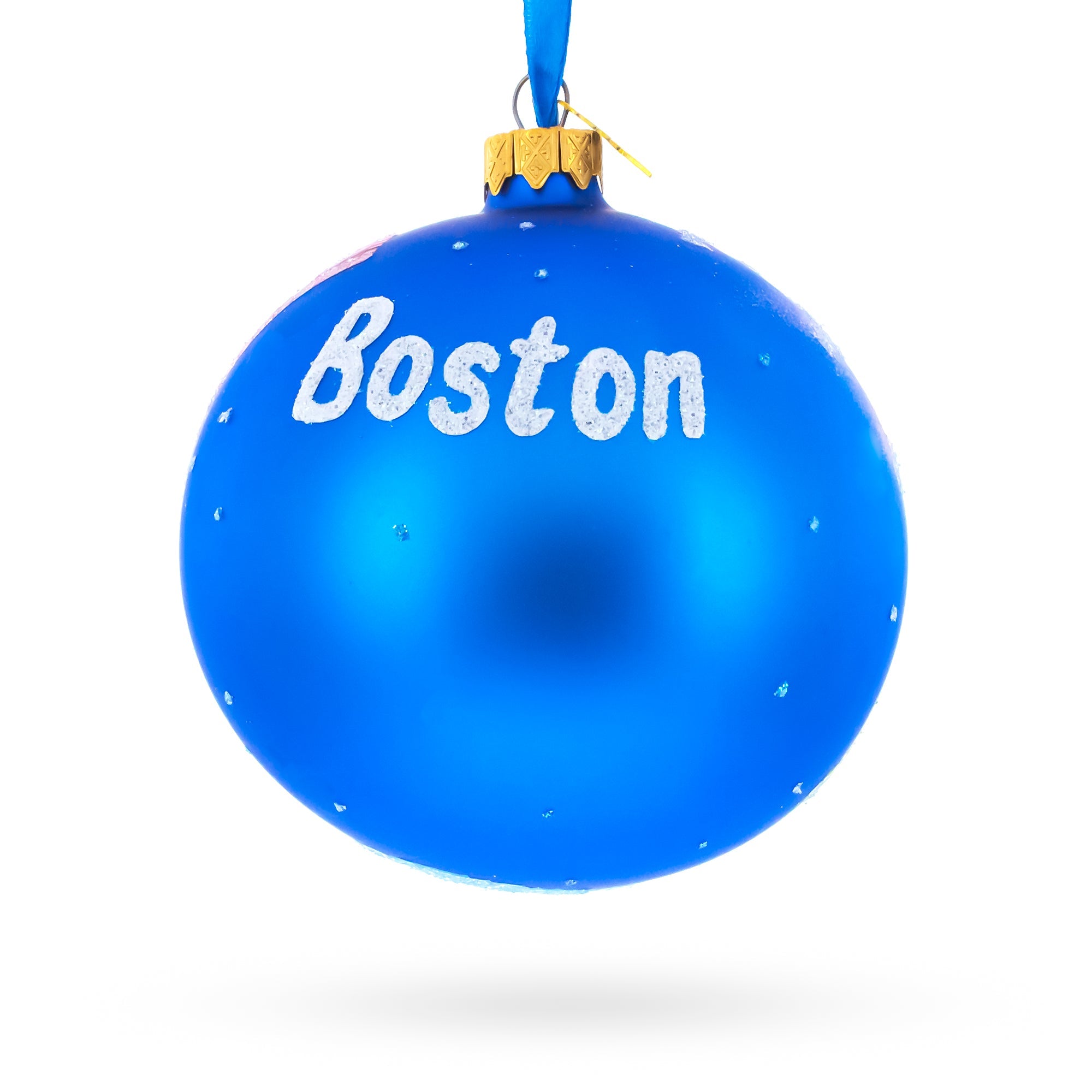 Boston, Massachusetts, USA Glass Ball Christmas Ornament 4 Inches