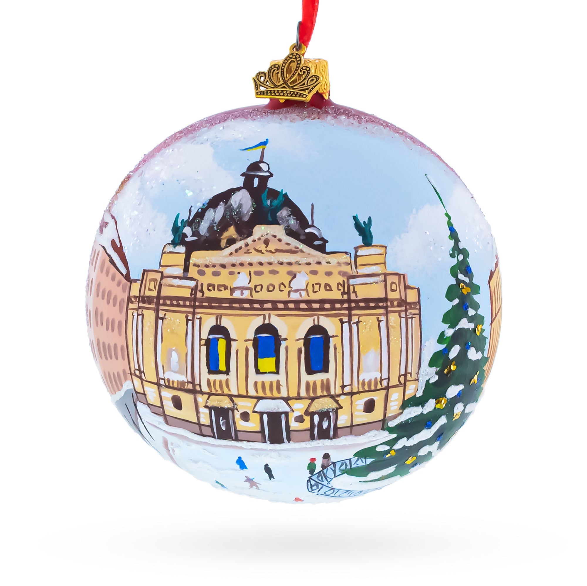 Lviv, Ukraine Theatre of Opera and Ballet Glass Ball Christmas Ornament
