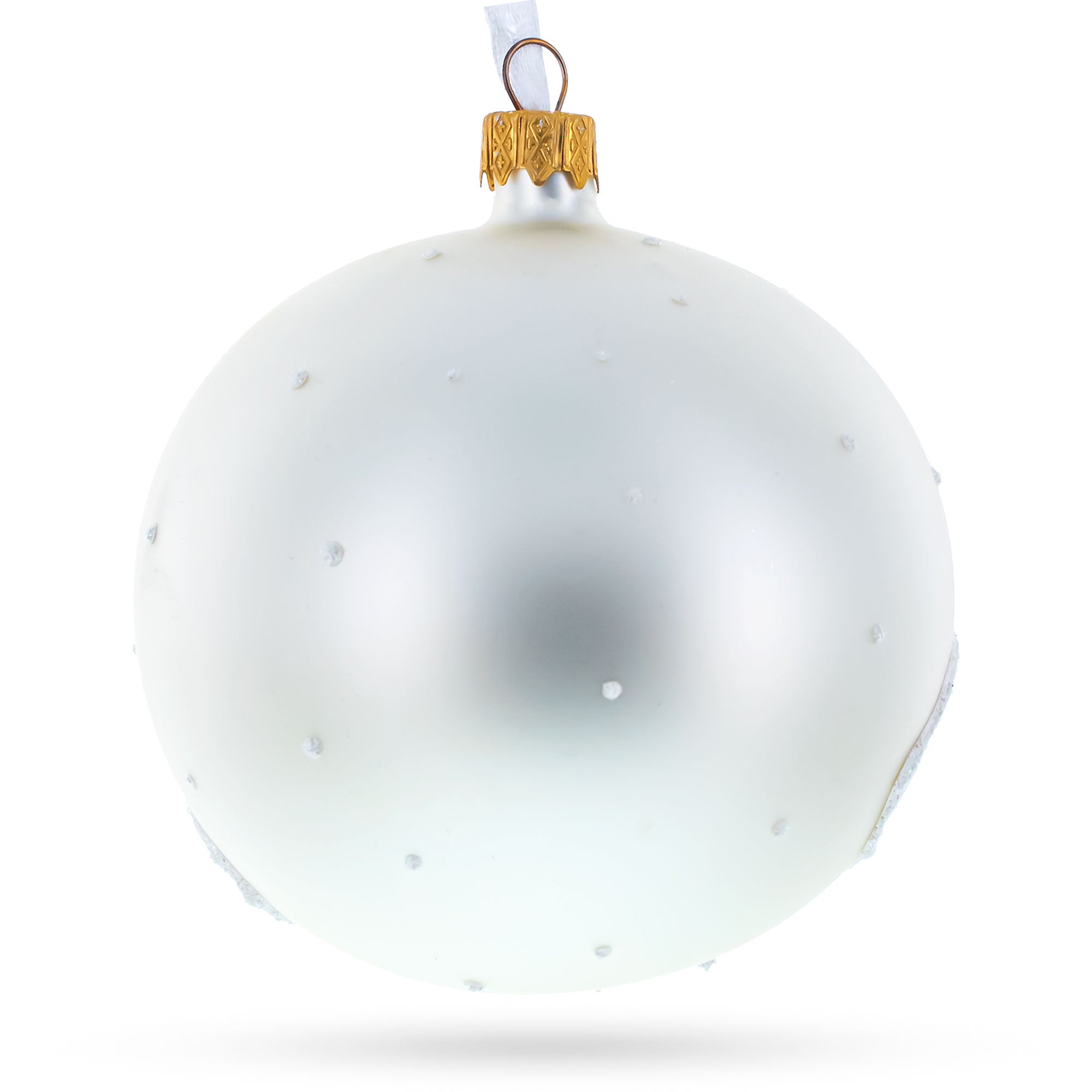 A Winter Romance Glass Ball 'Our First Christmas' Ornament 4 Inches