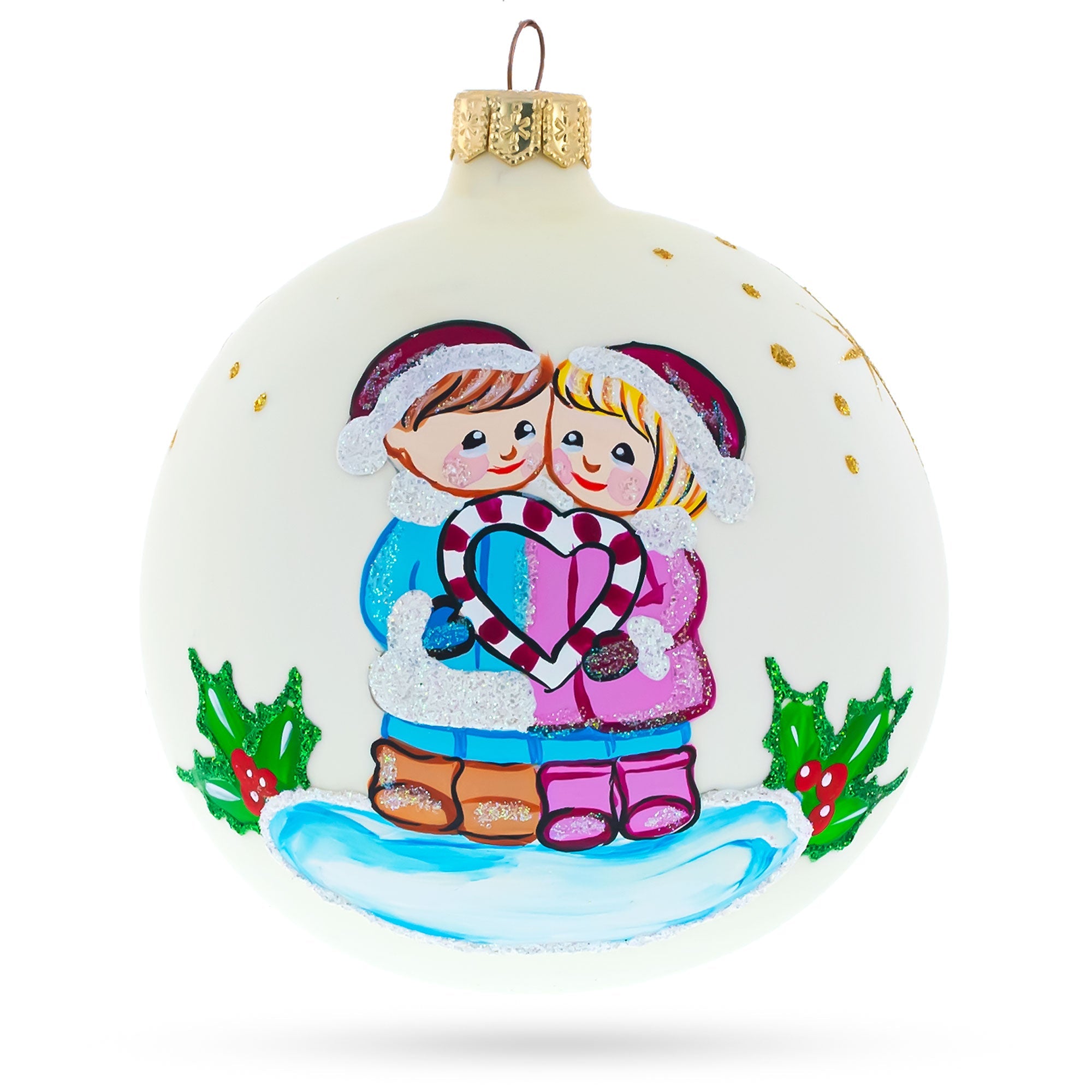 Celebrating Togetherness 'Our First Christmas' Glass Ball Ornament 4 Inches