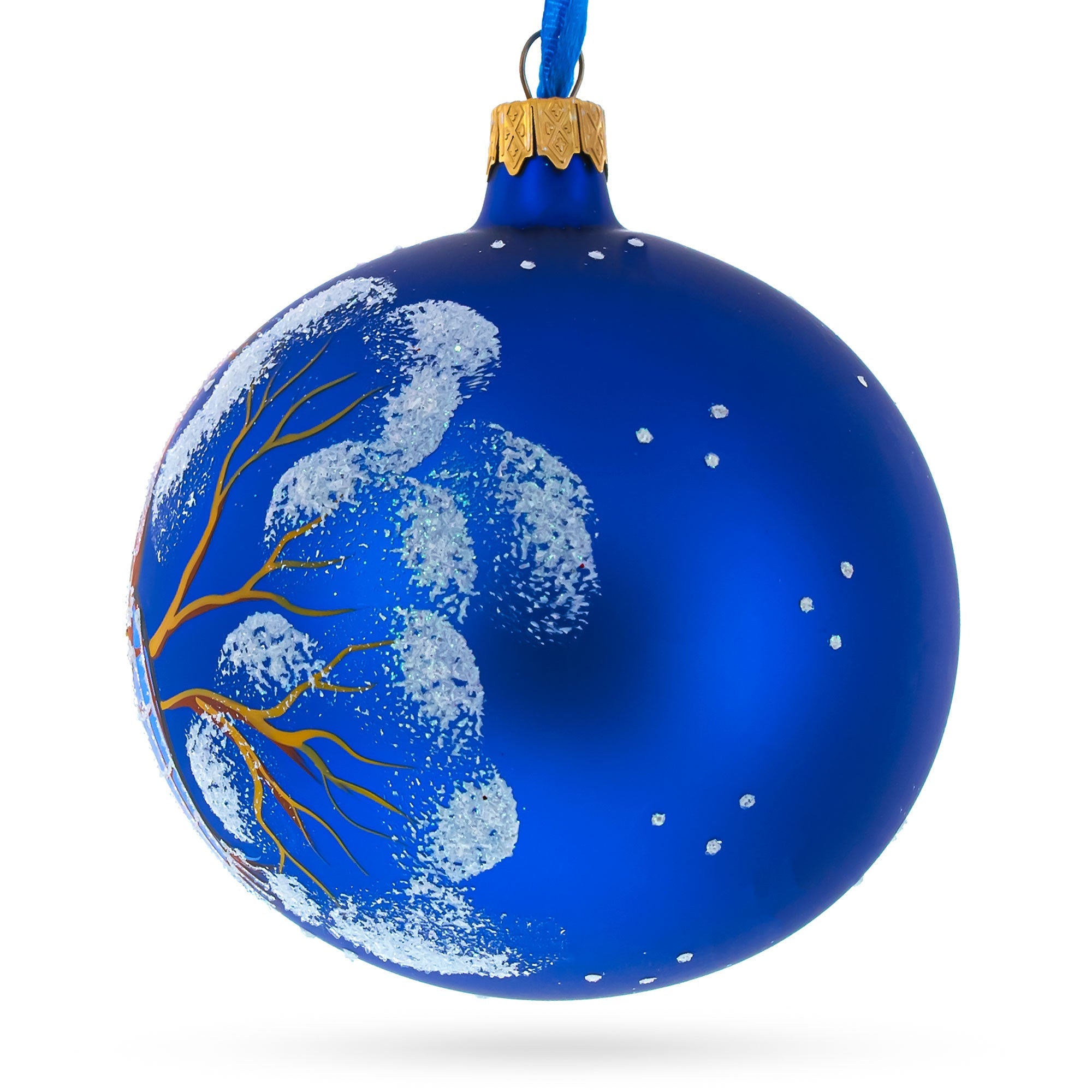 Bird Immersed in a Book Hand-Glass Ball Christmas Ornament 3.25 Inches BestPysanky