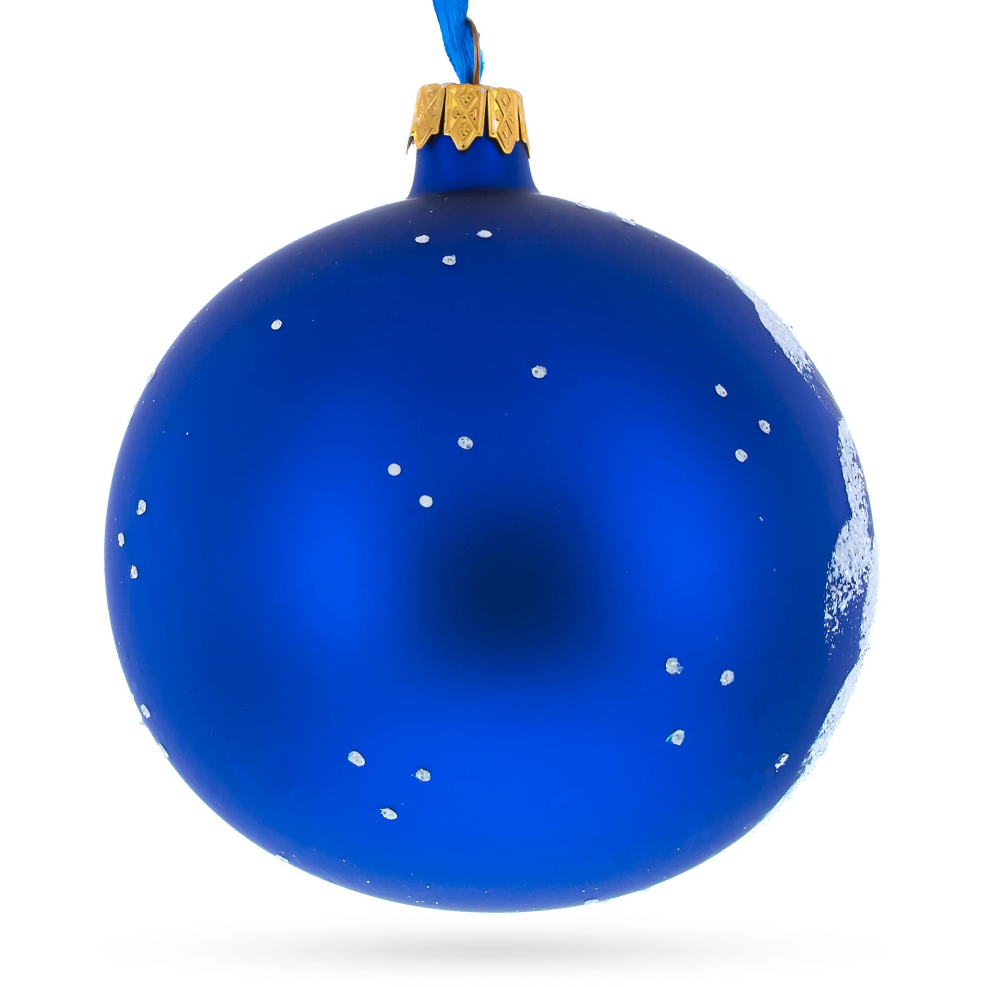 Bird Immersed in a Book Hand-Glass Ball Christmas Ornament 4 Inches