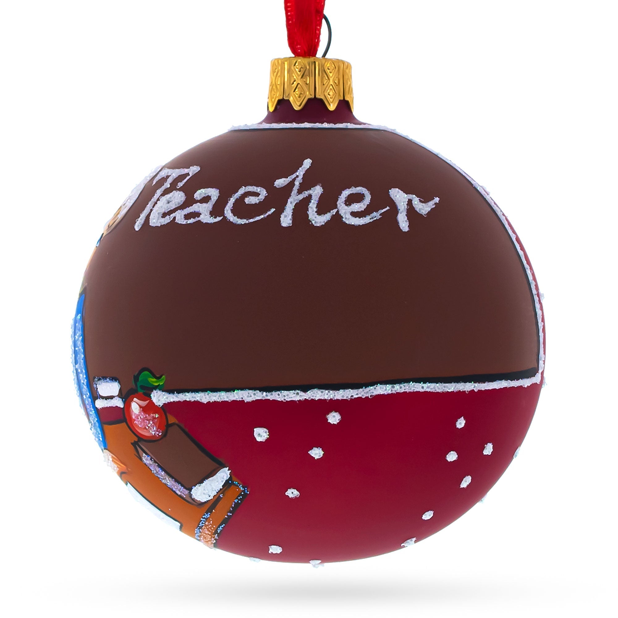 School Teacher Glass Ball Christmas Ornament 3.25 Inches BestPysanky