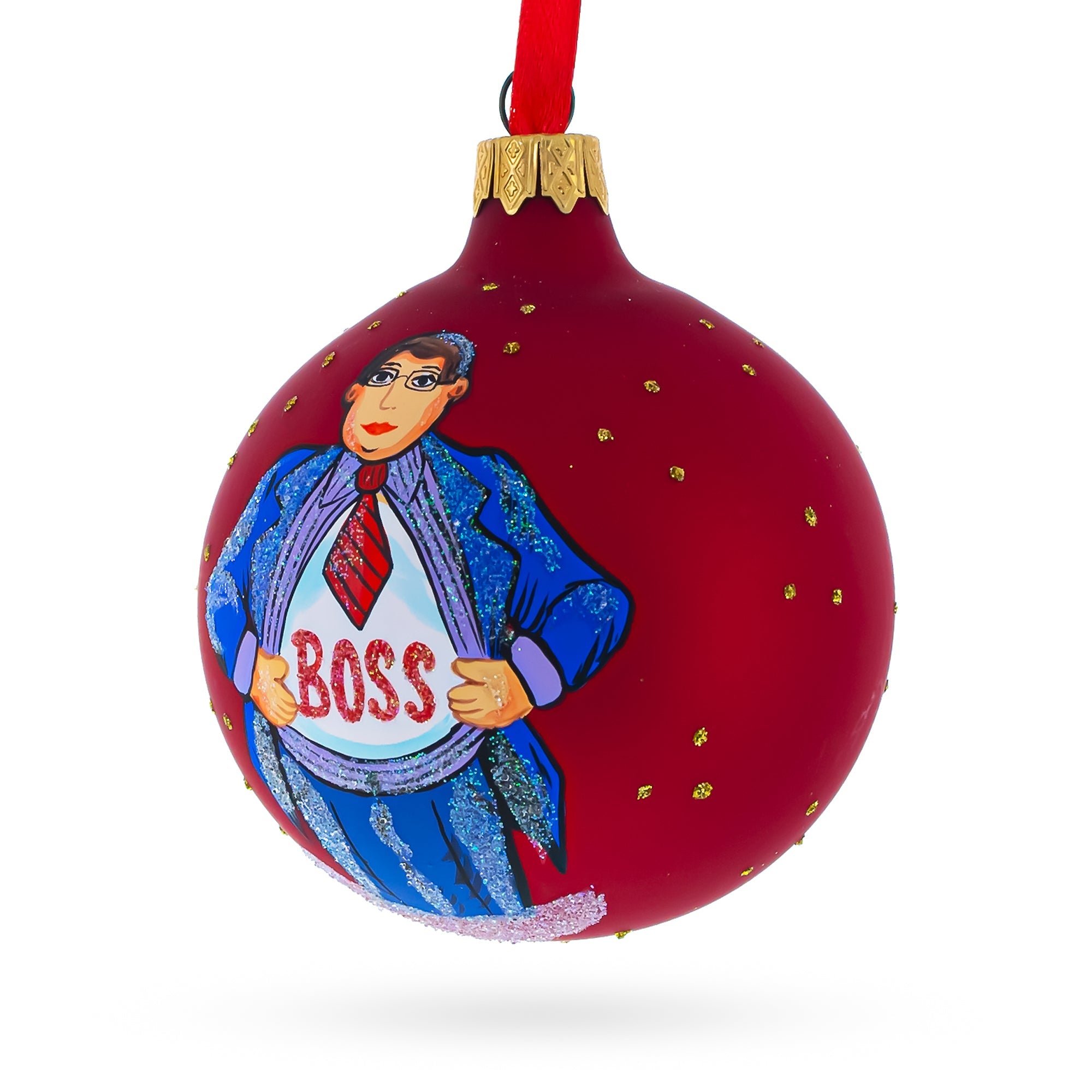 Boss Glass Ball Christmas Ornament 3.25 Inches