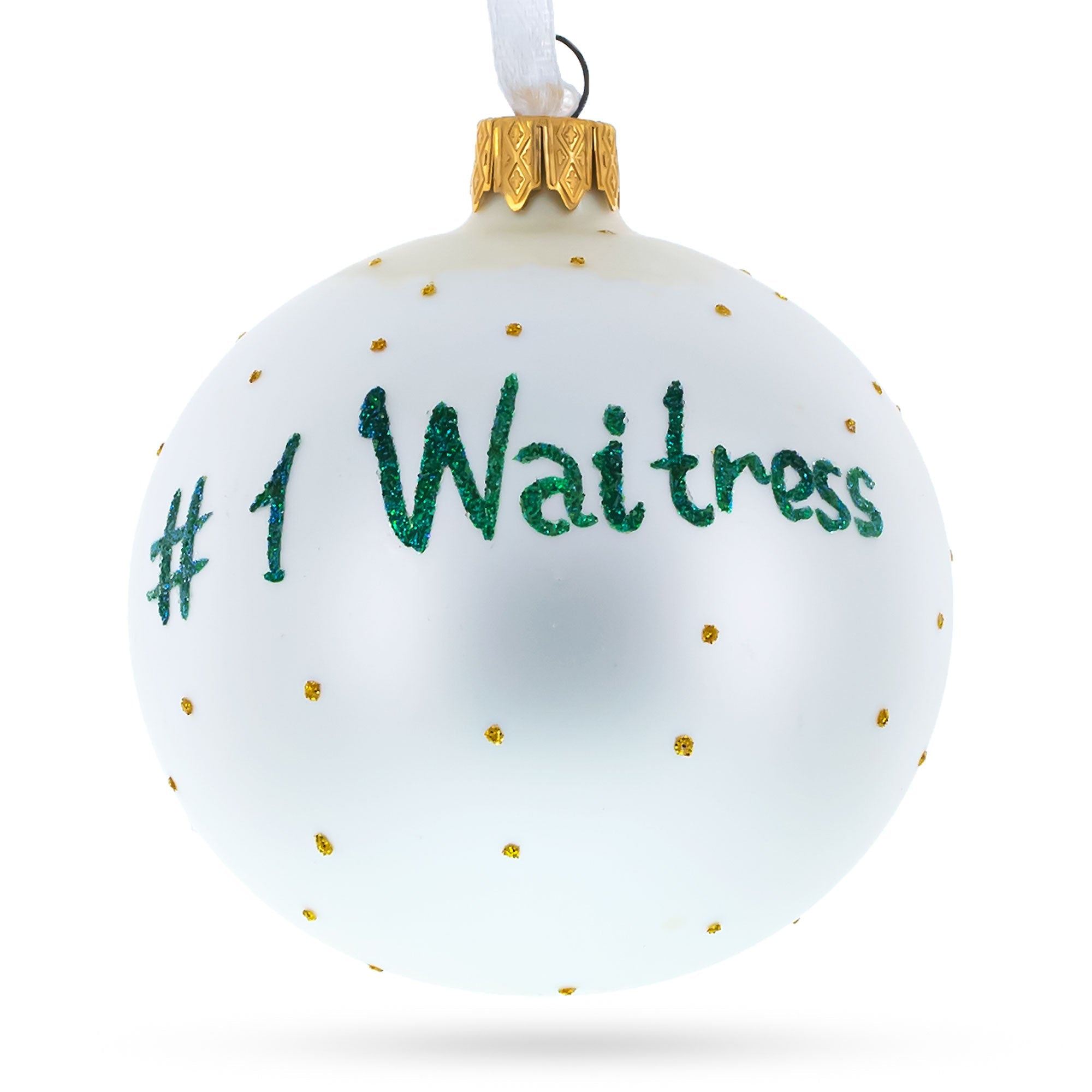 Waitress Glass Ball Christmas Ornament 3.25 Inches