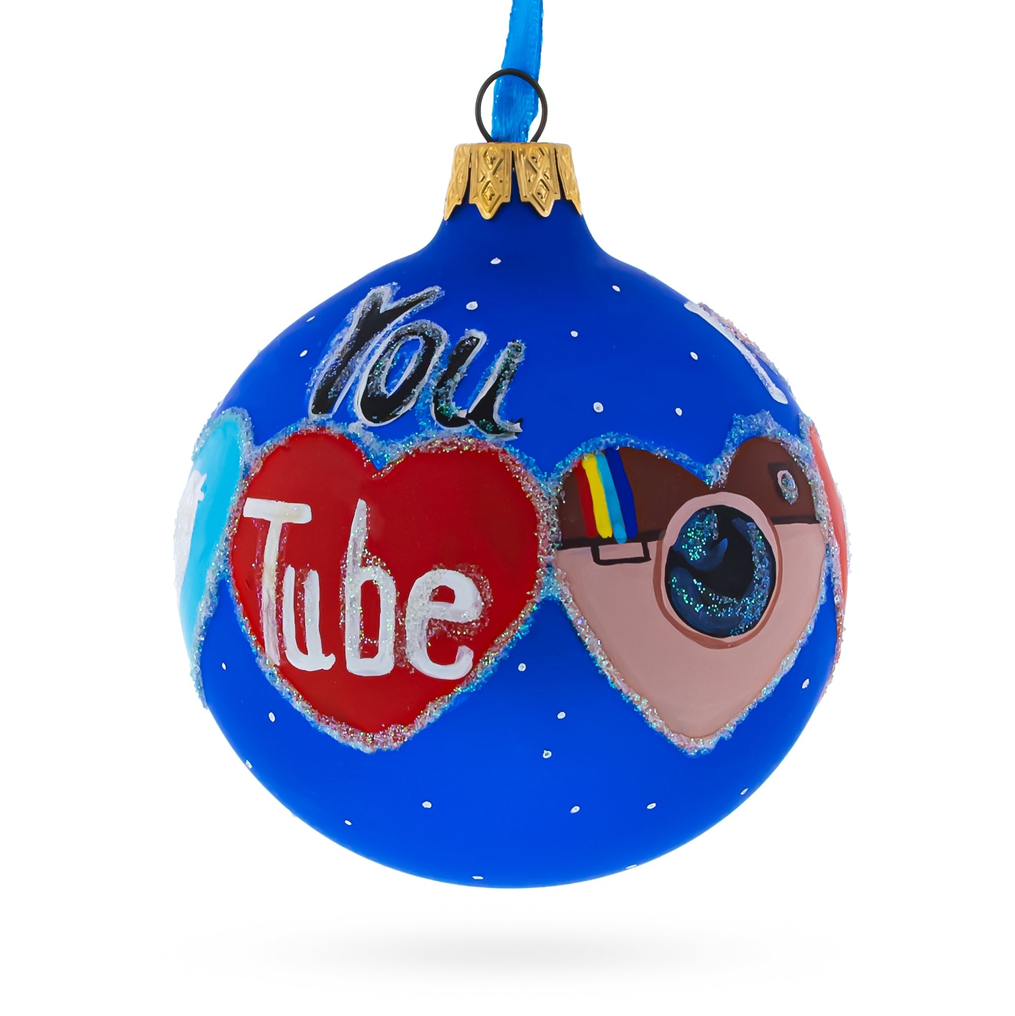 Social Networks Glass Ball Christmas Ornament 3.25 Inches