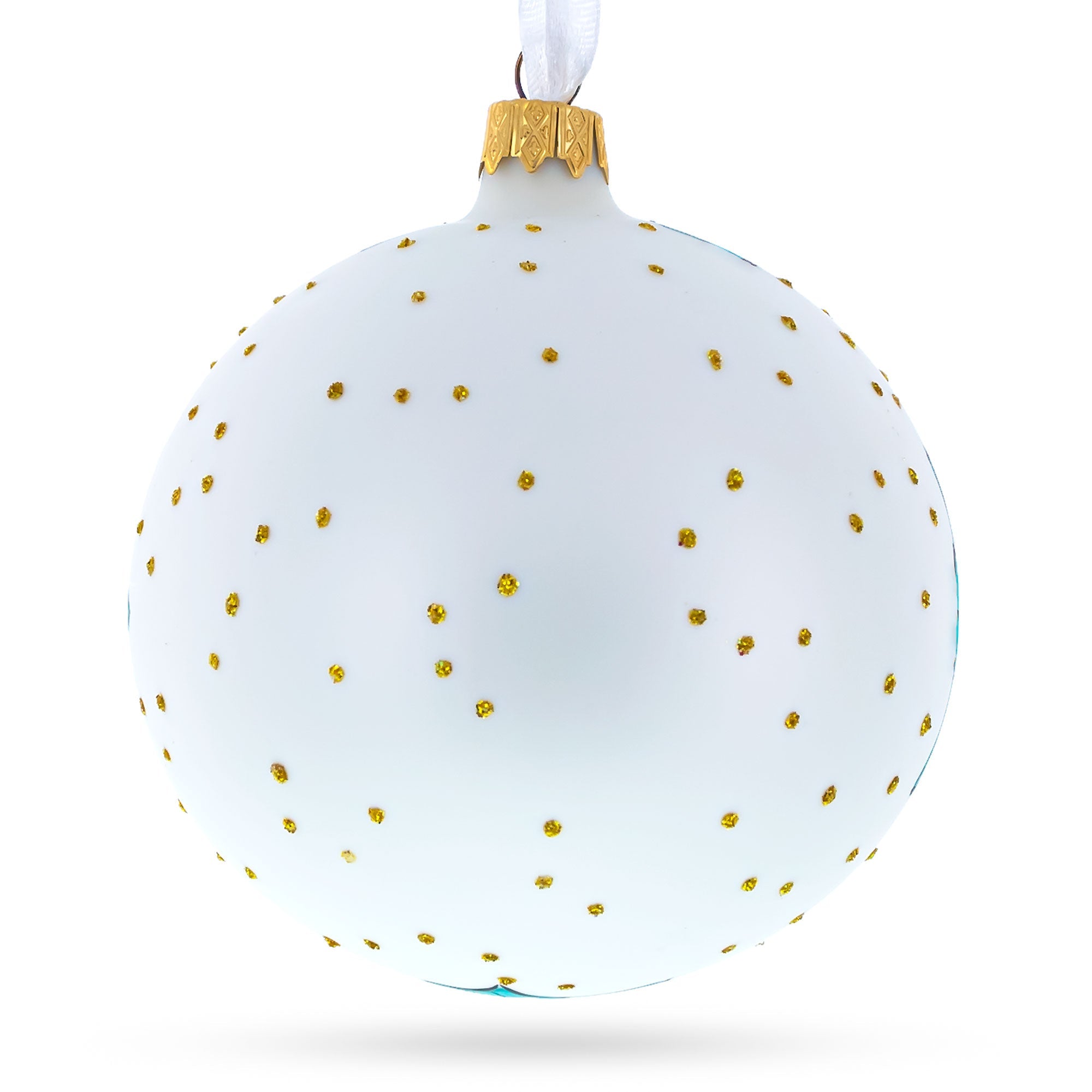 Ballet Dancers Glass Ball Christmas Ornament 4 Inches