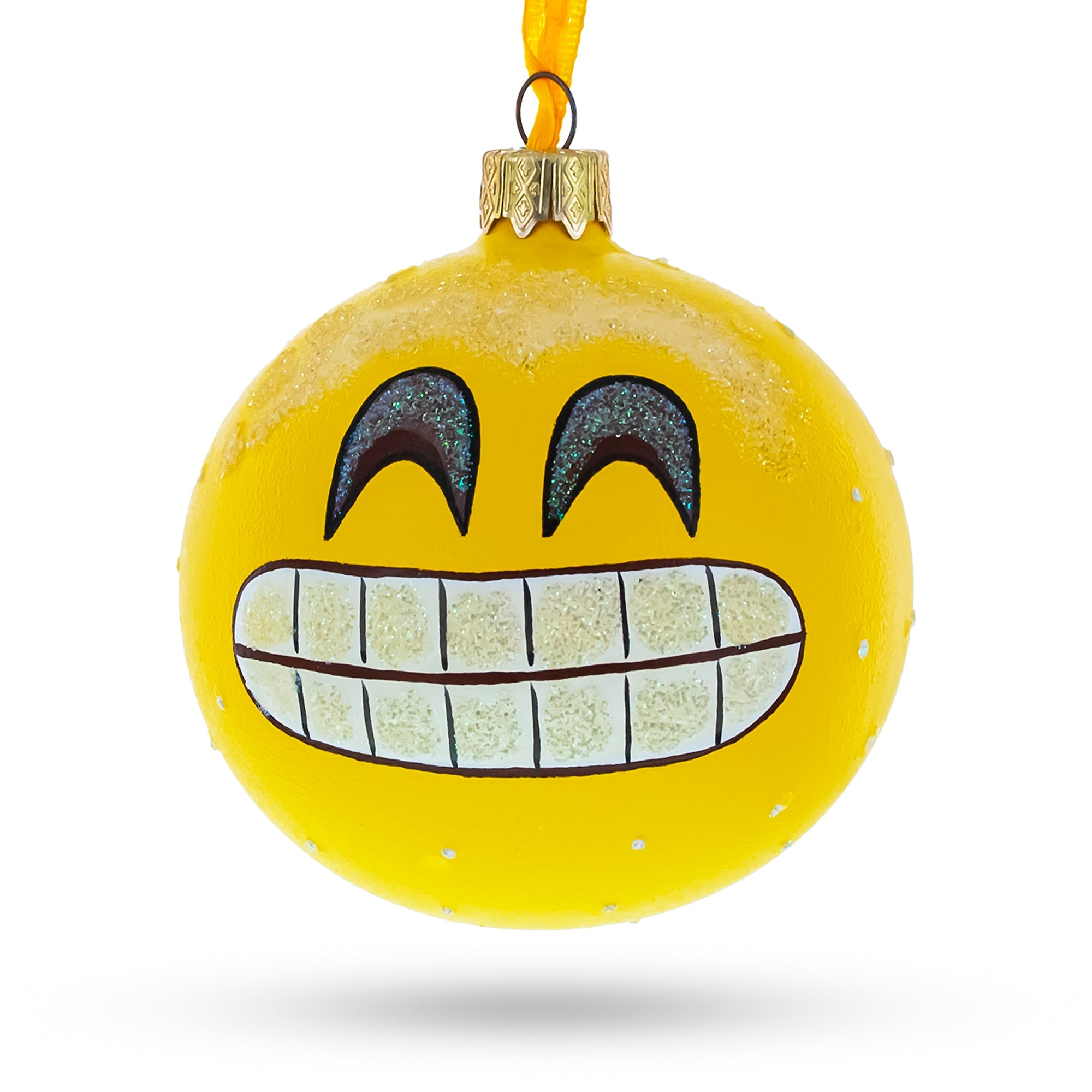 The Grin Facial Expressions Glass Ball Christmas Ornament 3.25 Inches BestPysanky