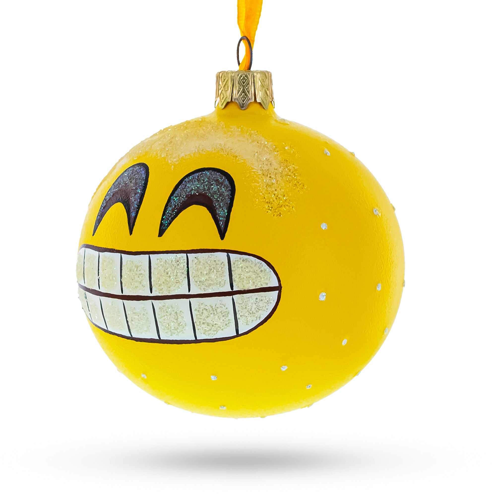 The Grin Facial Expressions Glass Ball Christmas Ornament 3.25 Inches BestPysanky
