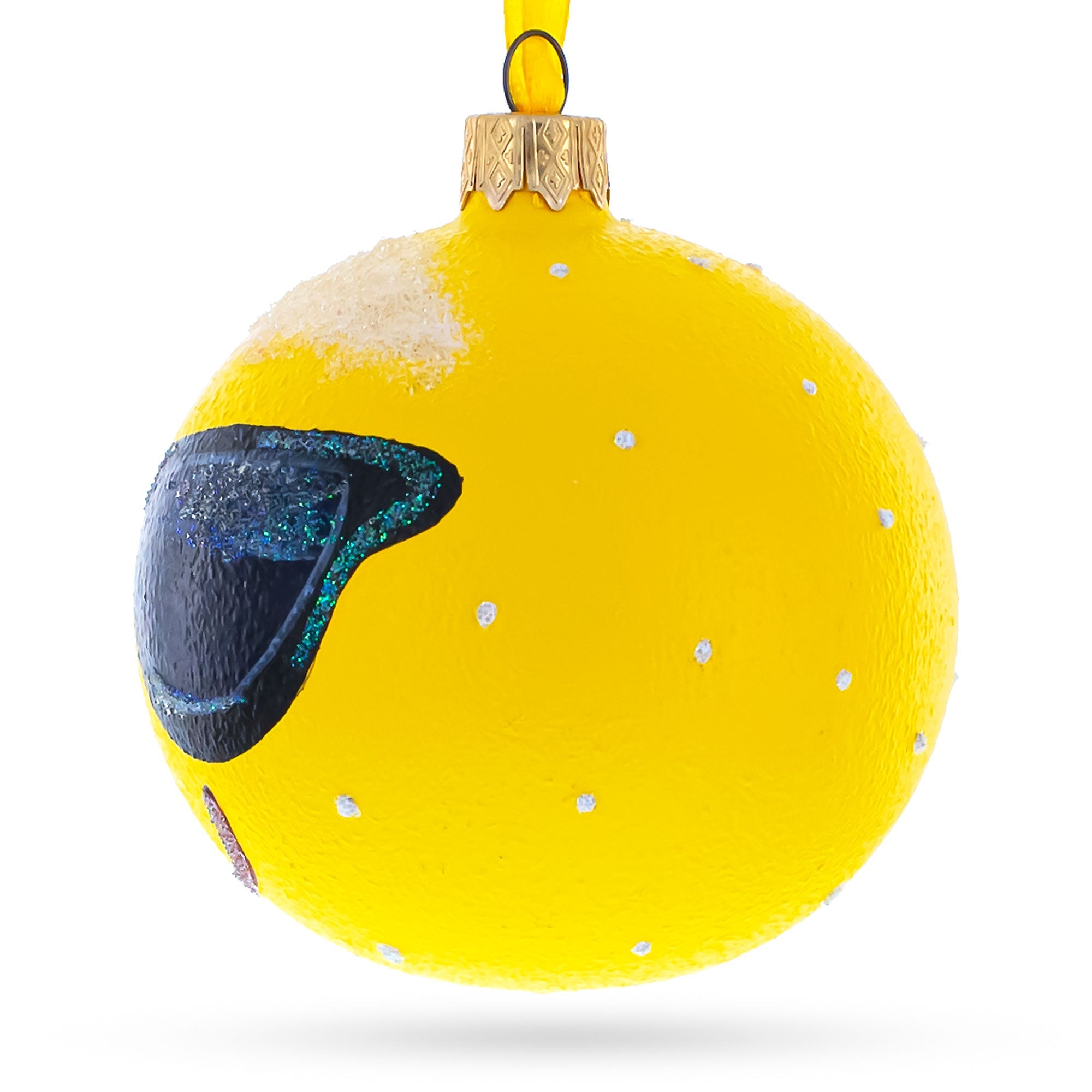 Cool Sunglasses Facial Expressions Glass Ball Christmas Ornament 3.25 Inches