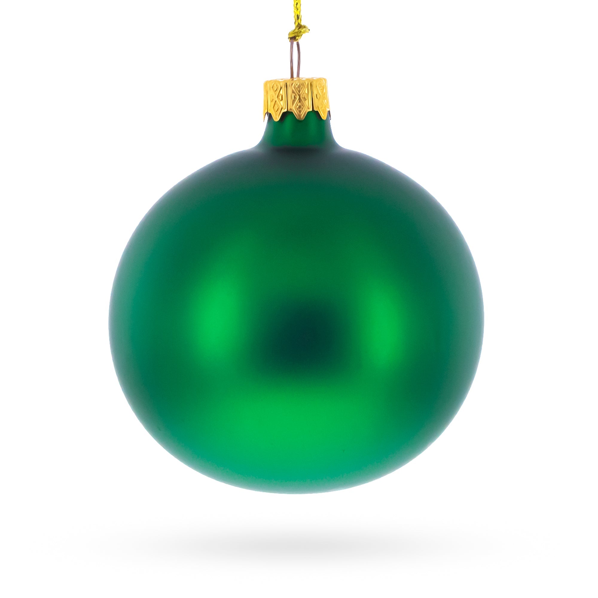 Set of 6 Matte Green Glass Ball Christmas Ornaments 3.25 Inches