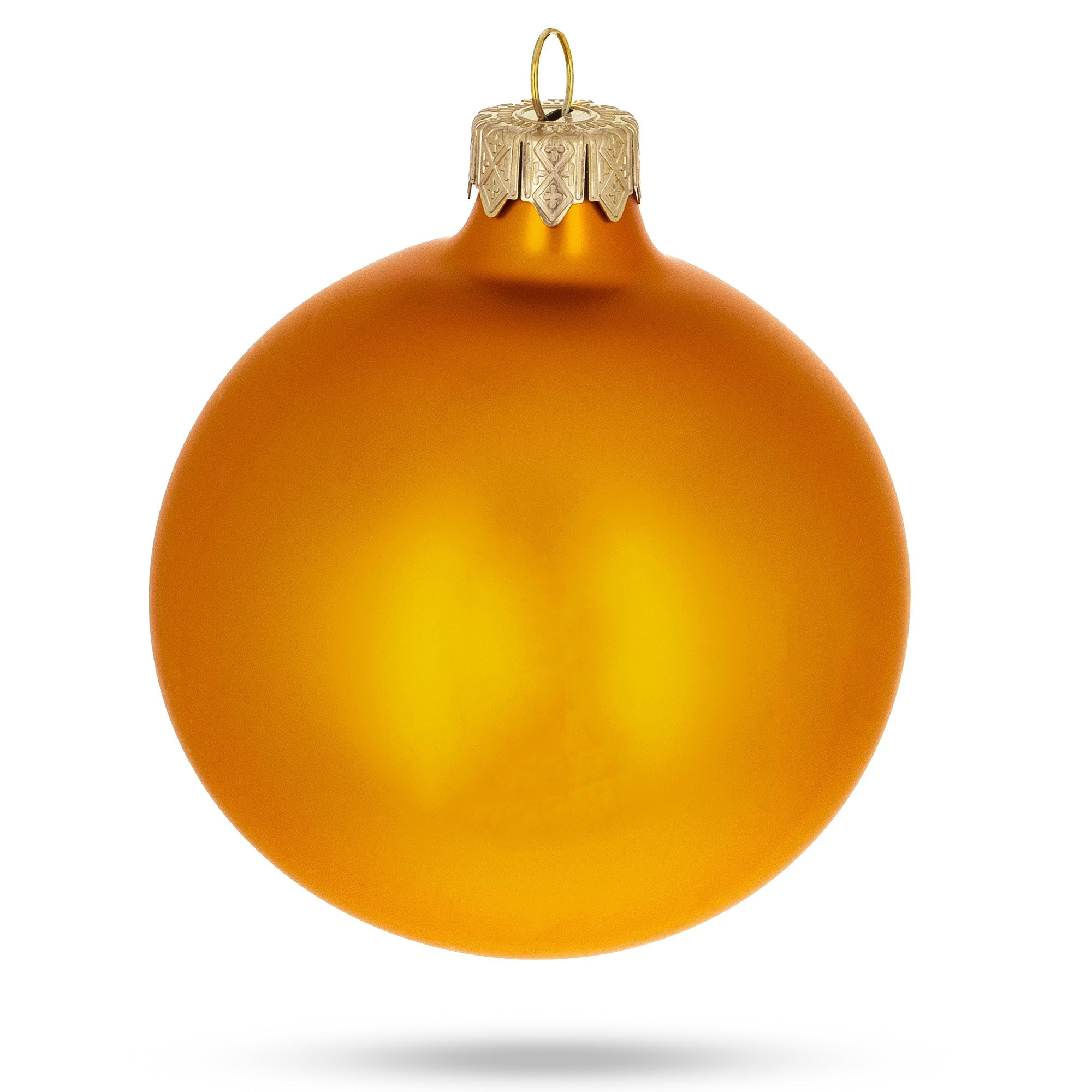 Set of 6 Matte Gold Glass Ball Christmas Ornaments 3.25 Inches BestPysanky