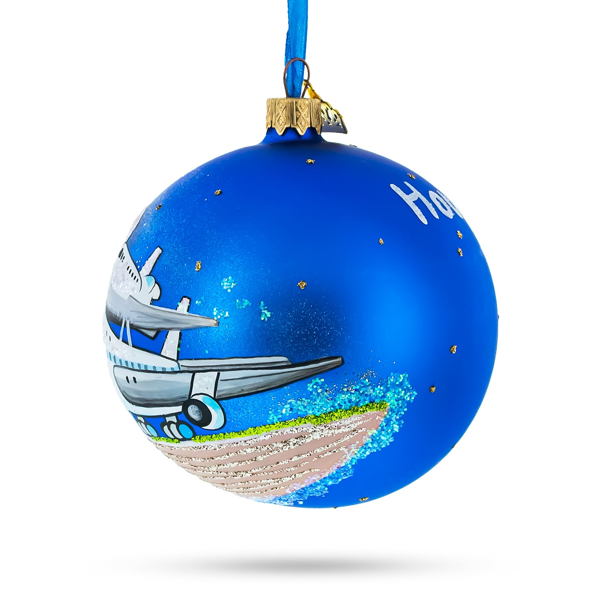 Space Center, Houston, Texas, USA Glass Ball Christmas Ornament 4 Inches