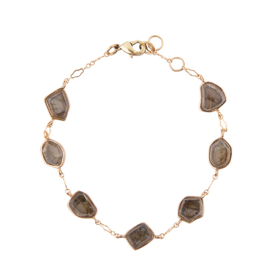 Labradorite and Bronze Line Bracelet Barse Jewelry