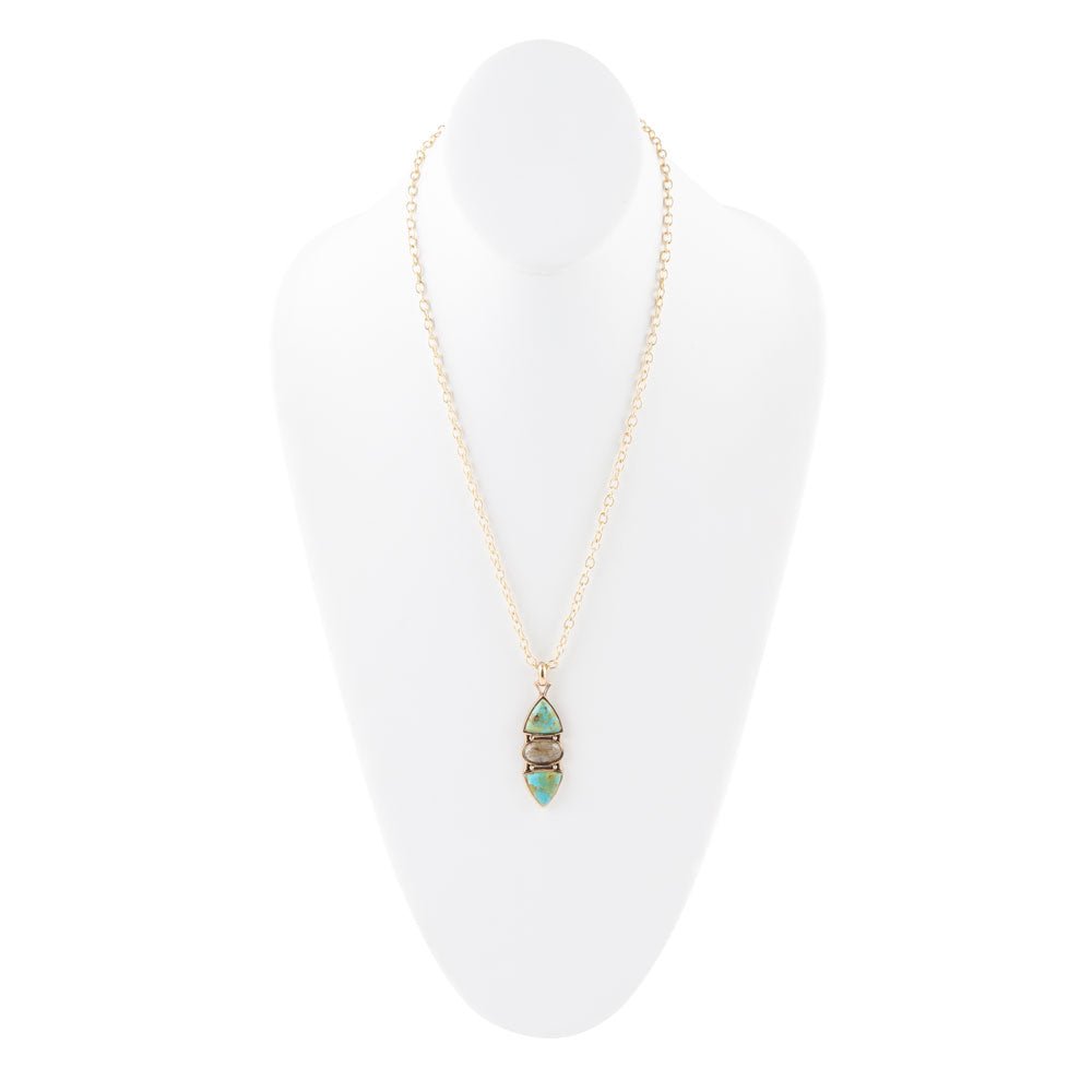 Labradorite and Turquoise Pendant Necklace Barse Jewelry