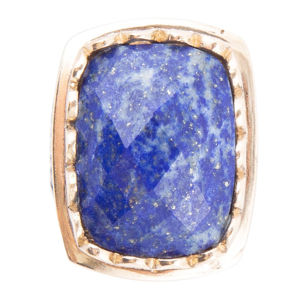 Blue Lapis Golden Cocktail Ring Barse Jewelry