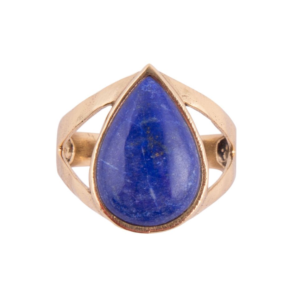 Lapis Teardrop Ring - Bronze Barse Jewelry