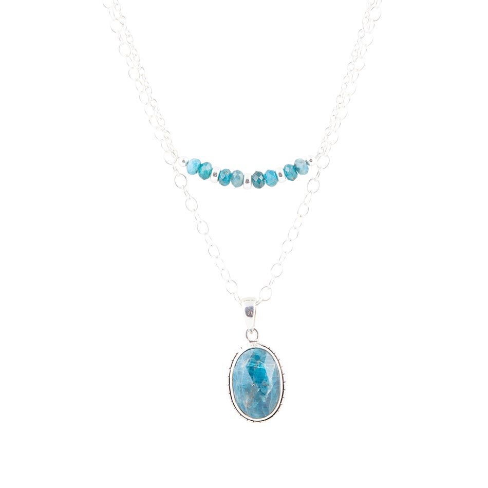 Layered Blue Apatite and Sterling Silver Necklace Barse Jewelry