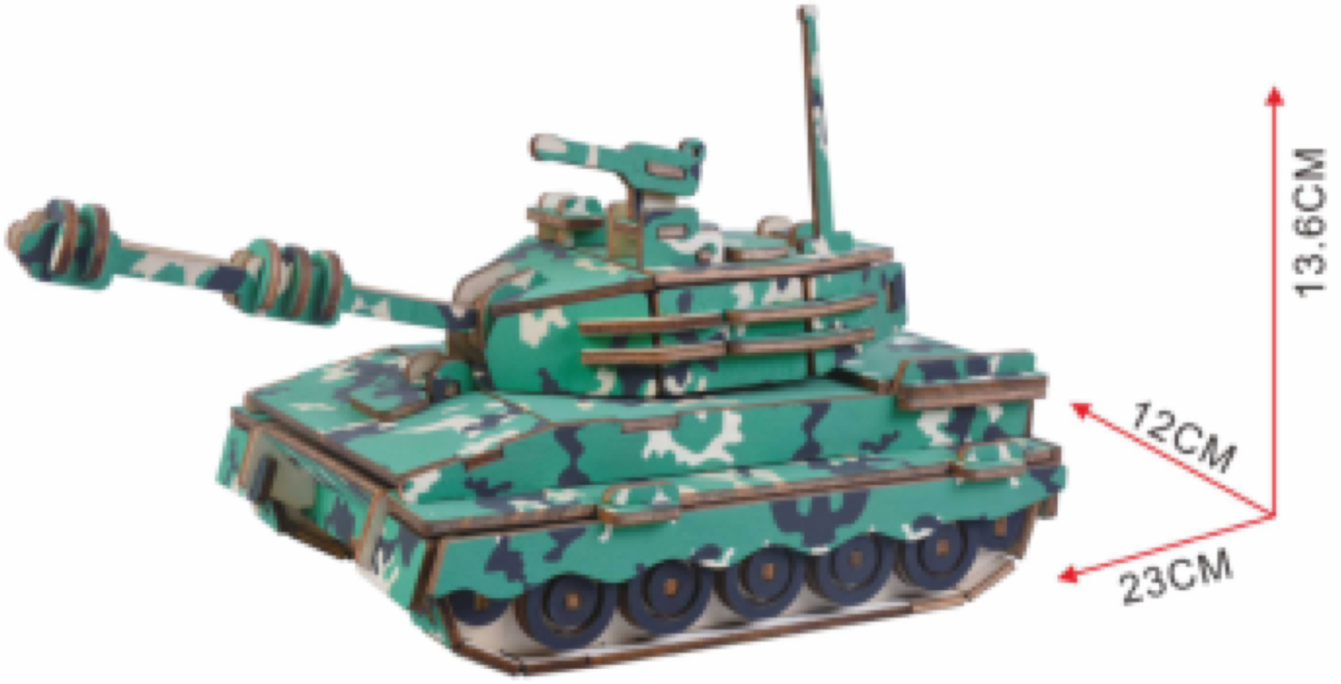 Tank Model Kit - Wooden Laser-Cut 3D Puzzle (137 Pcs) BestPysanky