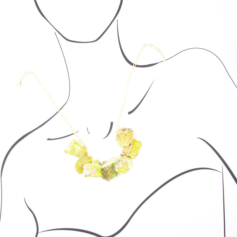 Lime Jasper Slab Necklace Barse Jewelry