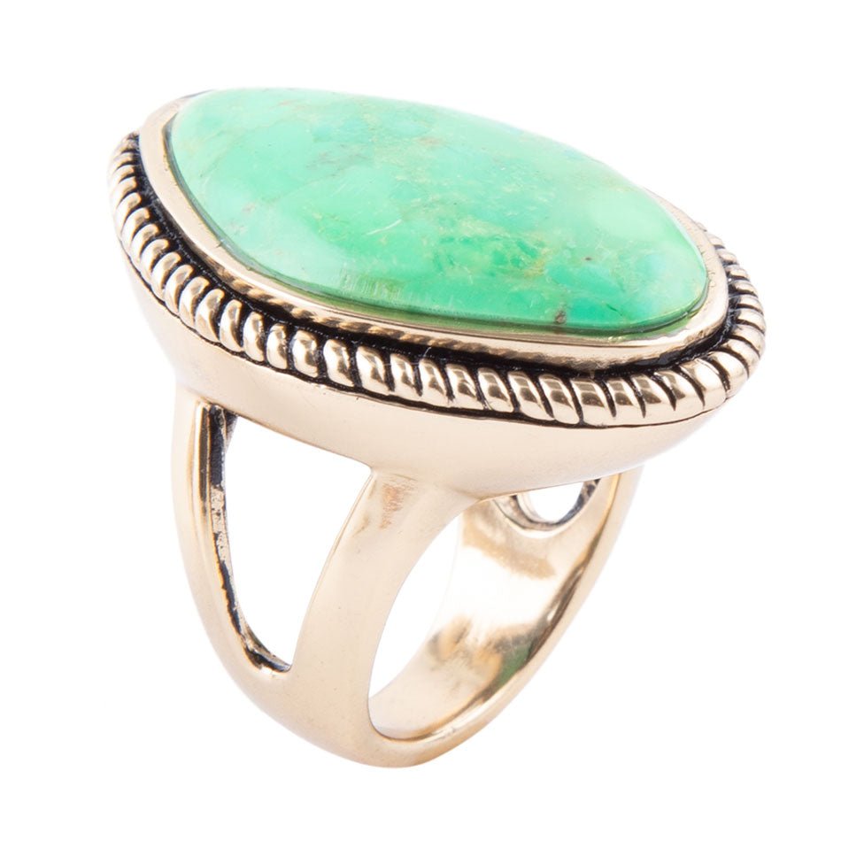 Lime Turquoise Boulder Statement Ring Barse Jewelry