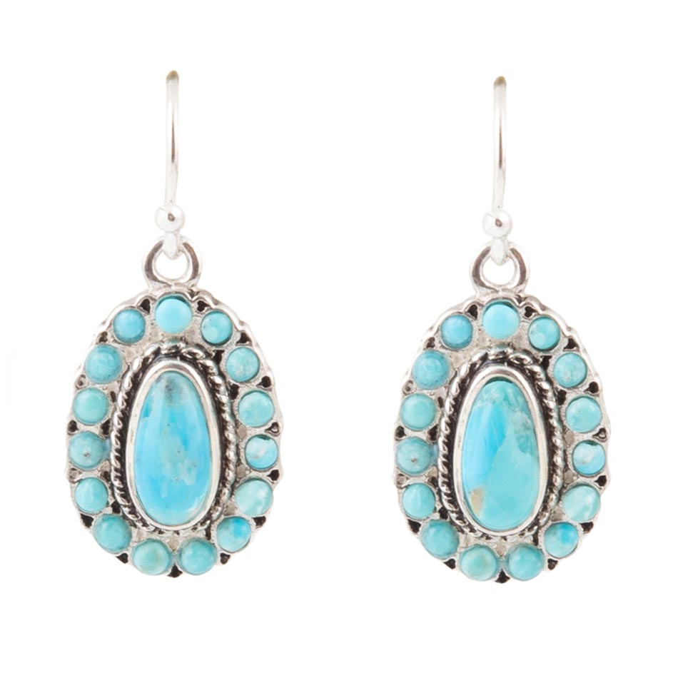 Little Sedona Blue Turquoise and Sterling Silver Drop Earrings Barse Jewelry