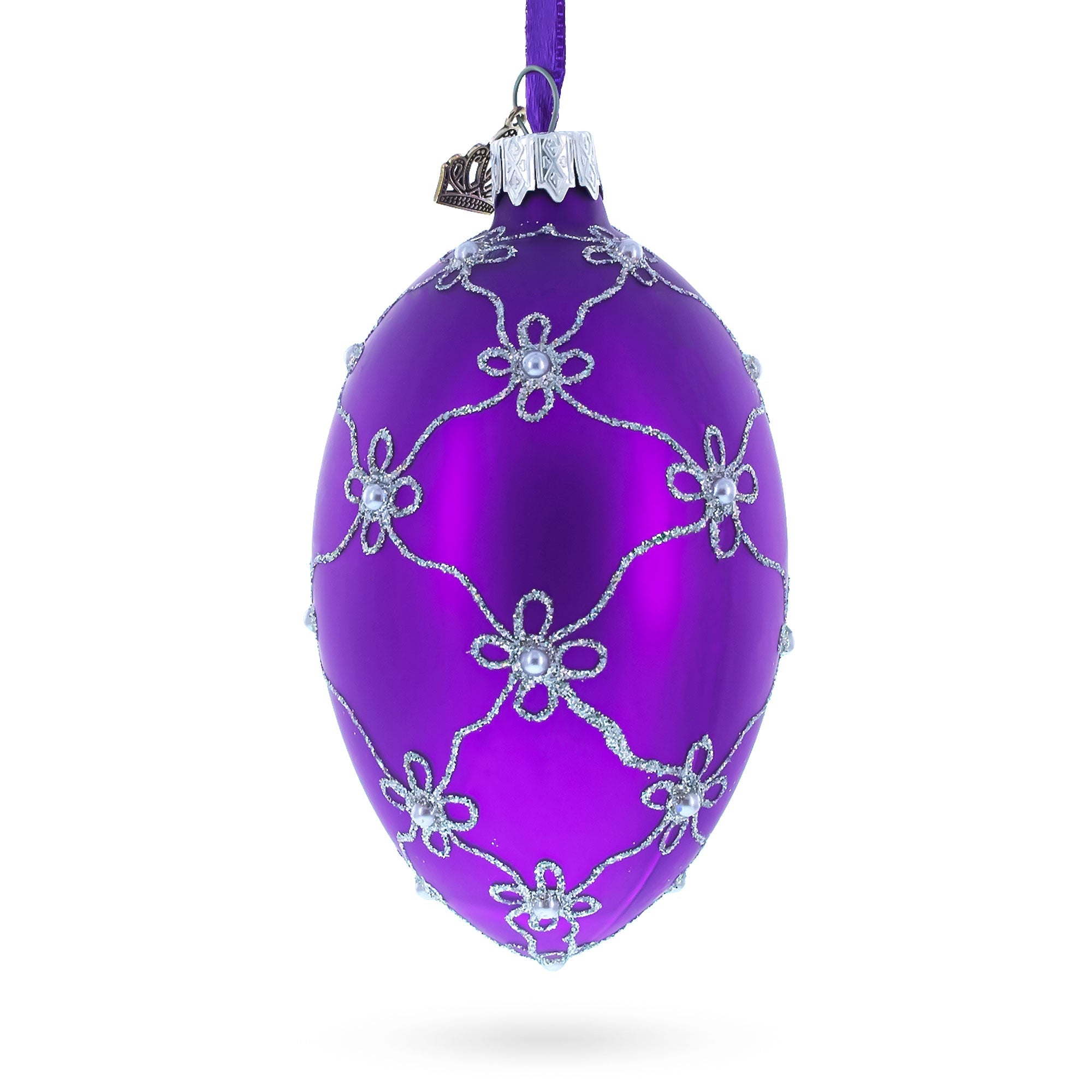 1906 The Swan Royal Egg Glass Ornament 4 Inches BestPysanky