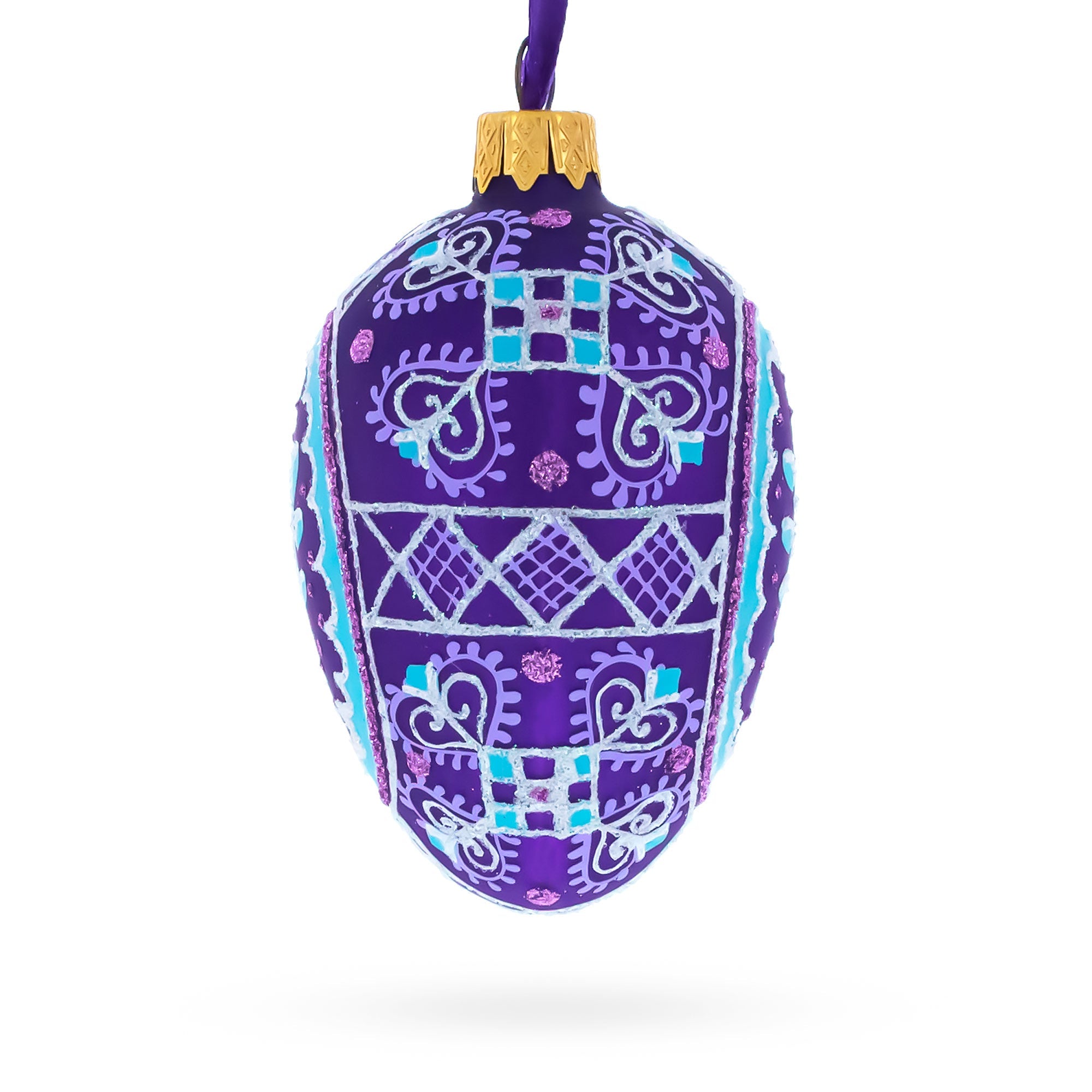 Willow Branch Glass Egg Ornament 4 Inches