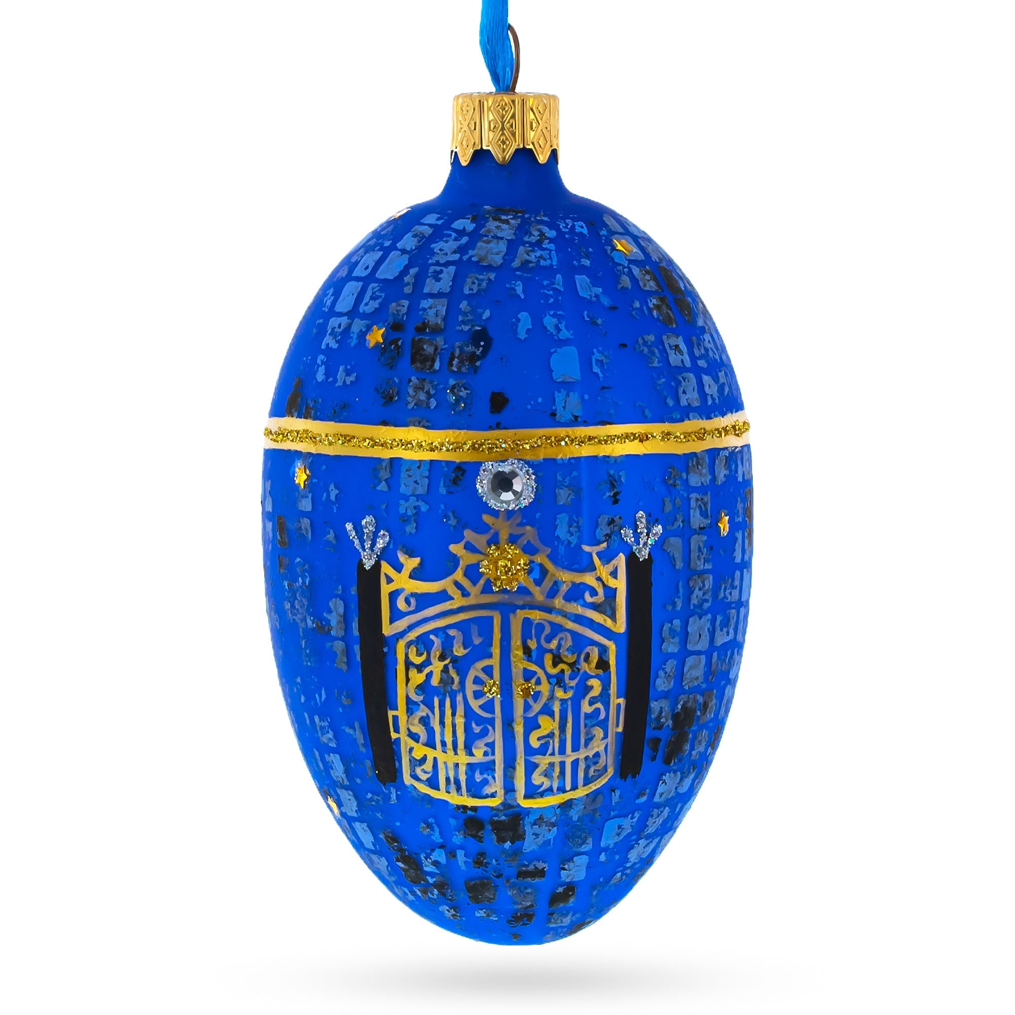 1917 Twilight Imperial Glass Egg Ornament 4 Inches BestPysanky