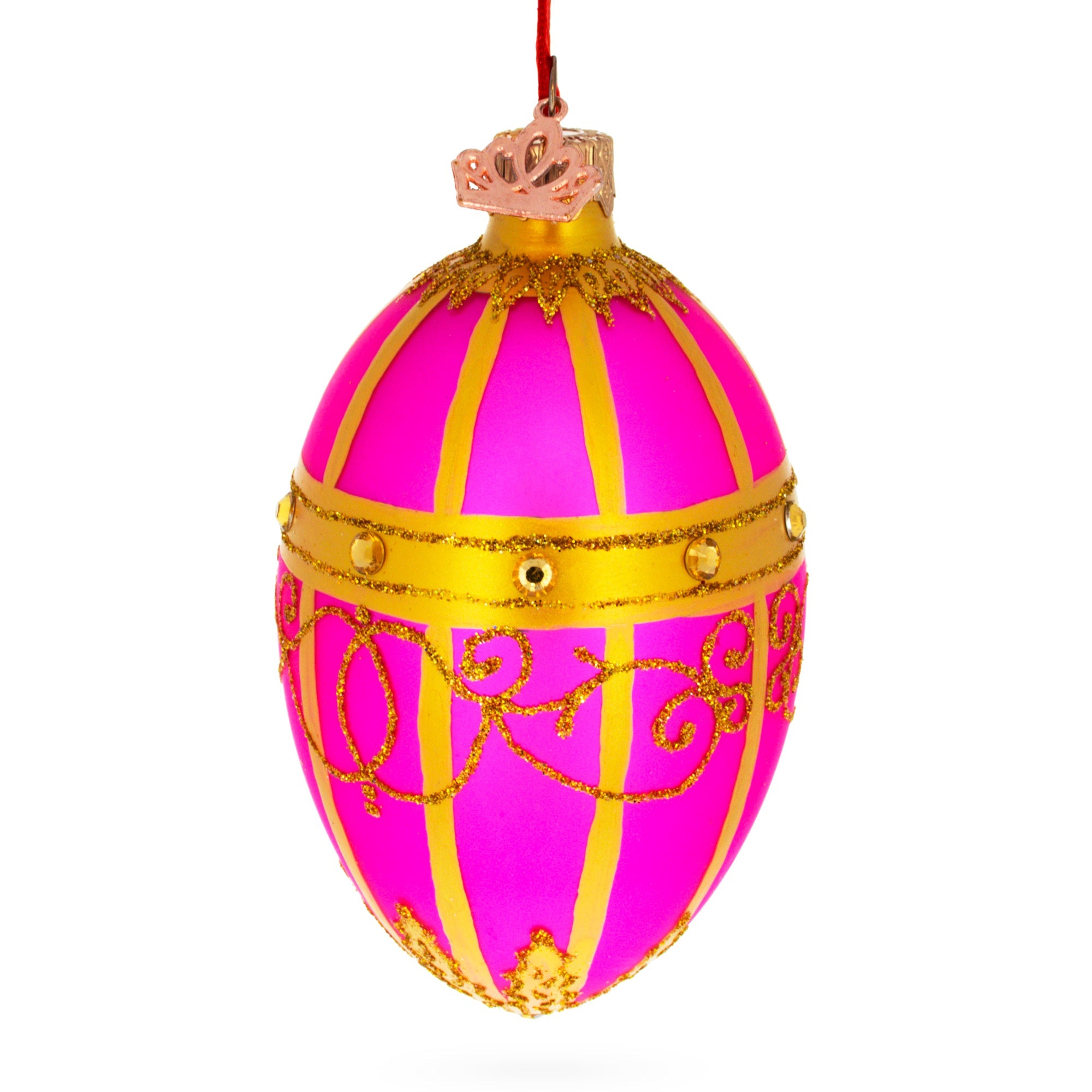 1899 Rose Quartz Royal Egg Glass Ornament 4 Inches