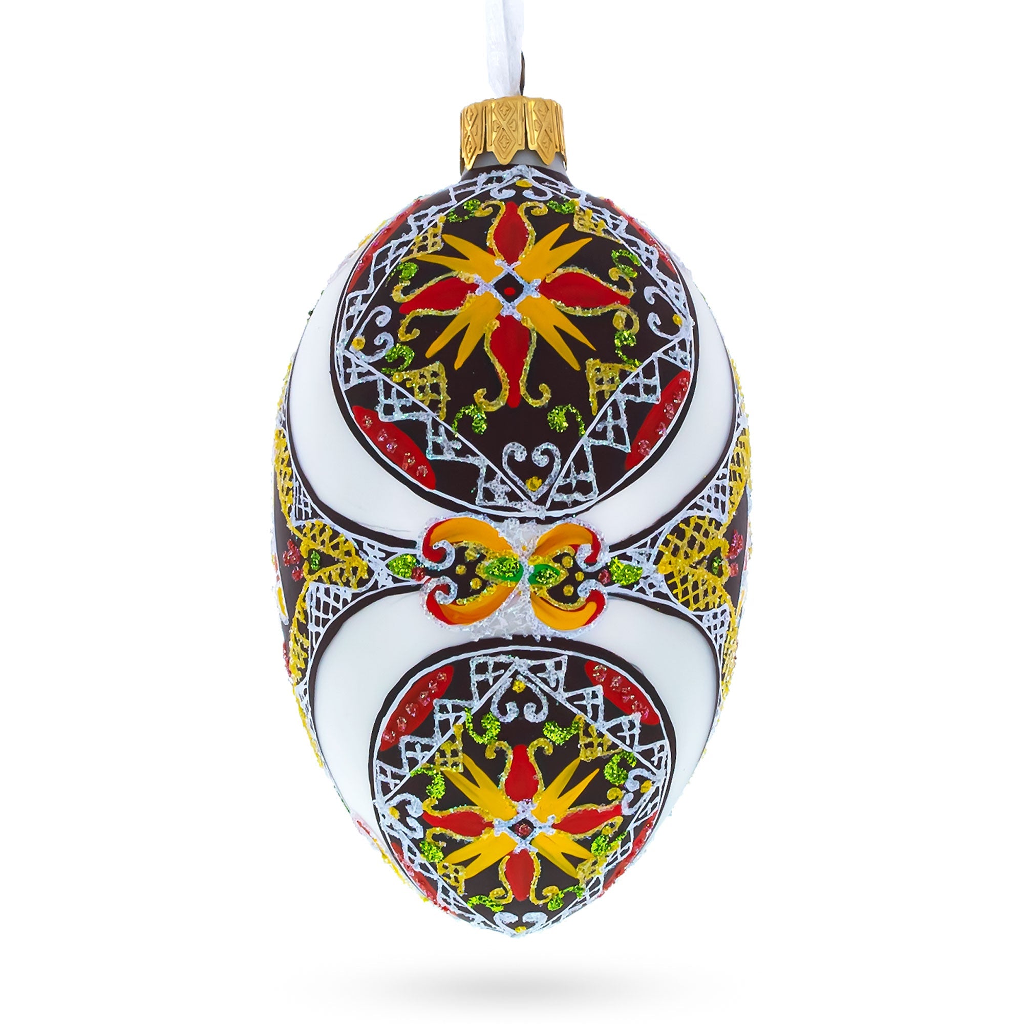 The Horse Ukrainian Glass Egg Ornament 4 Inches BestPysanky
