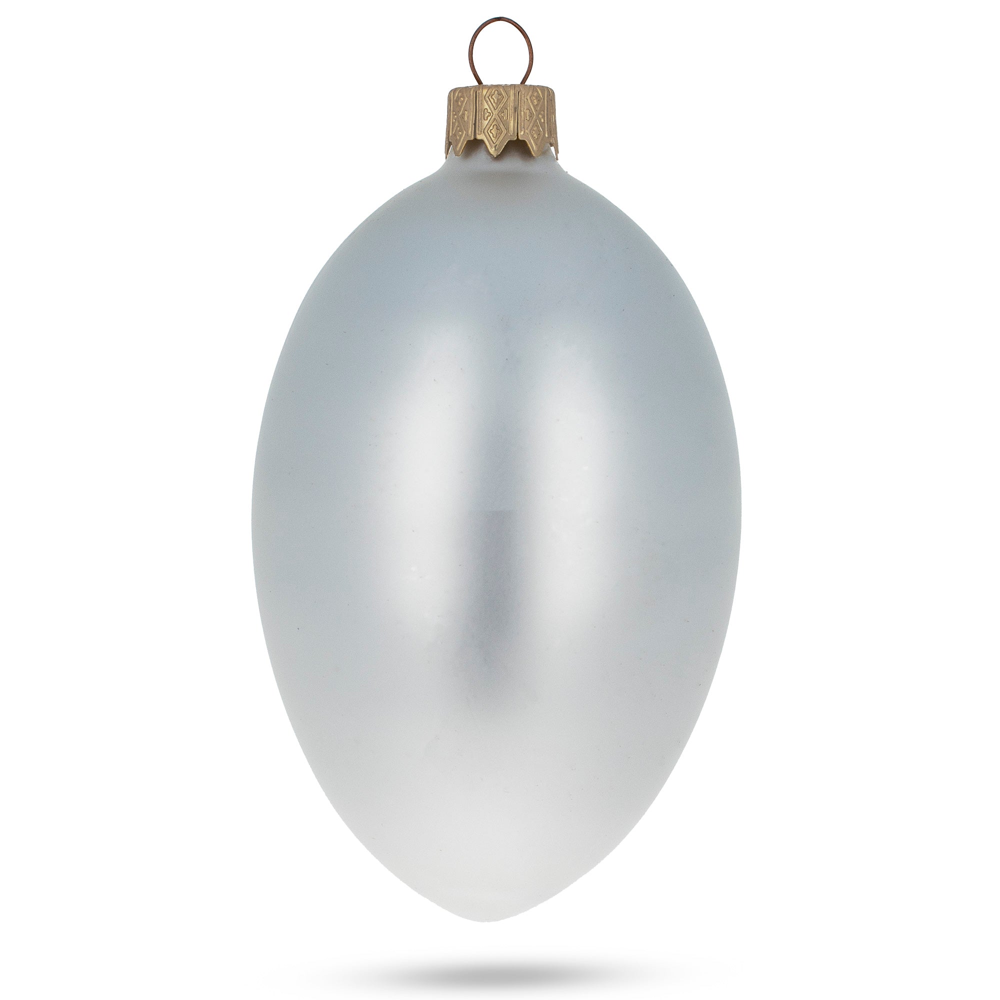 Set of 6 White Matte Glass Egg Ornaments 4 Inches