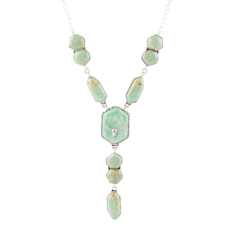 Longhorn Green Turquoise and Sterling Silver Necklace Barse Jewelry