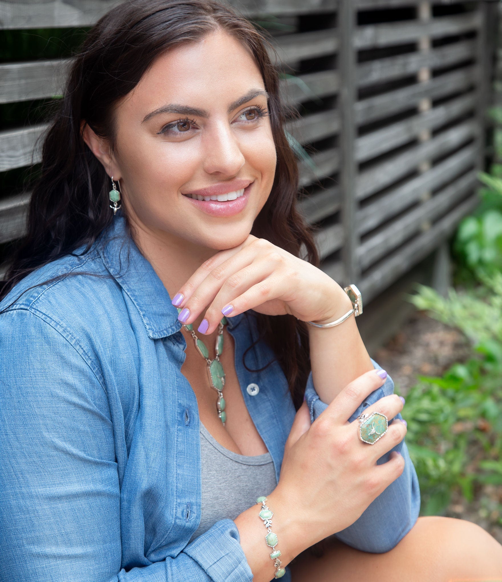 Longhorn Green Turquoise and Sterling Silver Ring Barse Jewelry