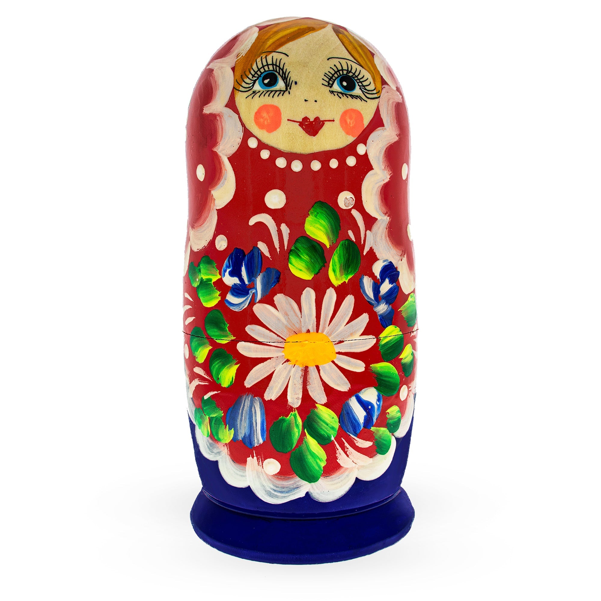 5 Pieces Daisy Multicolor Miniature Wooden Nesting Dolls
