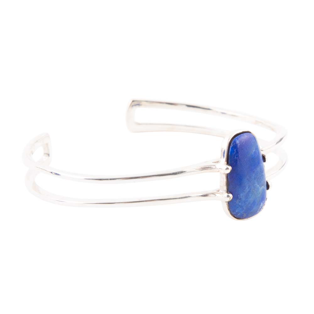 Madeleine Blue Lapis and Sterling Silver Cuff Bracelet Barse Jewelry