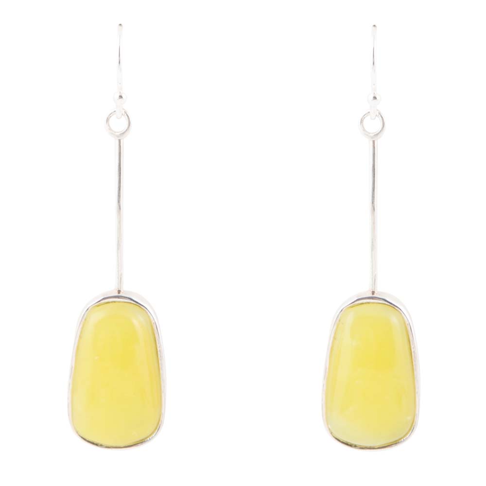 Madeleine Yellow Jade and Sterling Silver Earrings Barse Jewelry