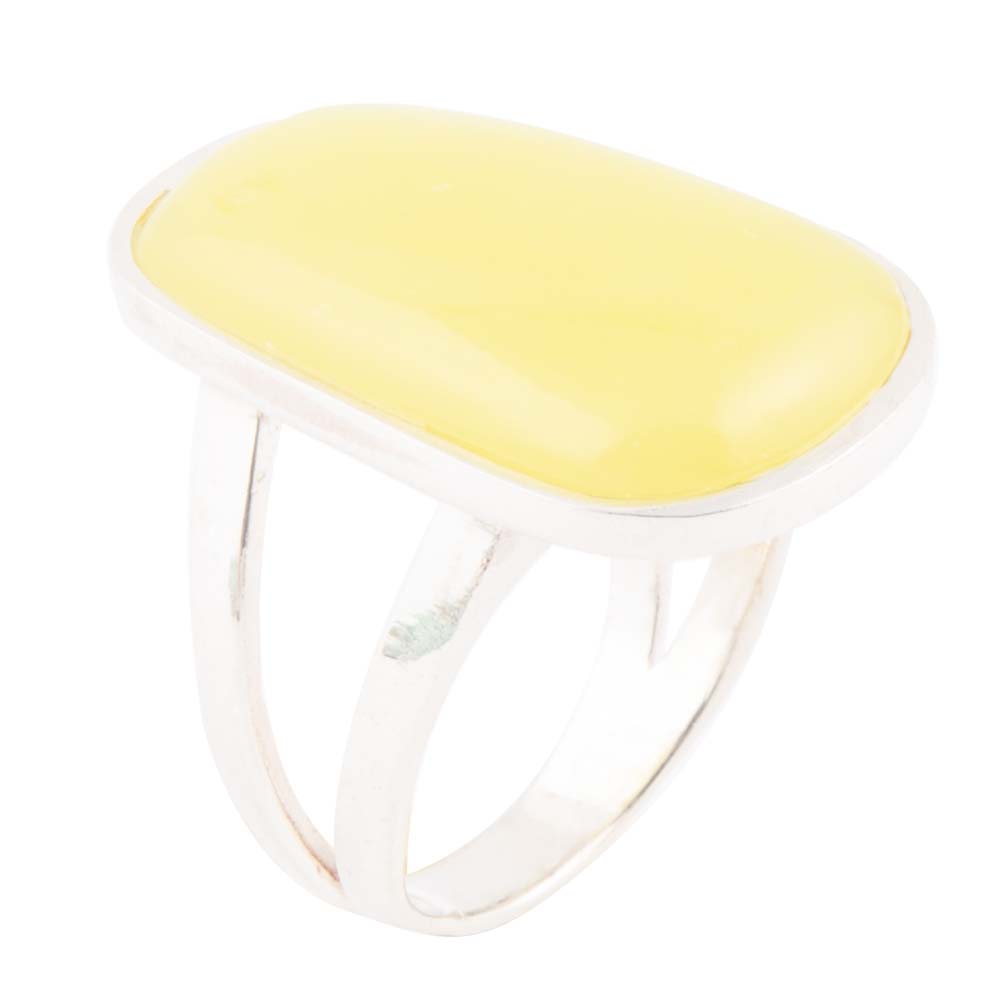 Madeleine Yellow Jade and Sterling Silver Ring Barse Jewelry