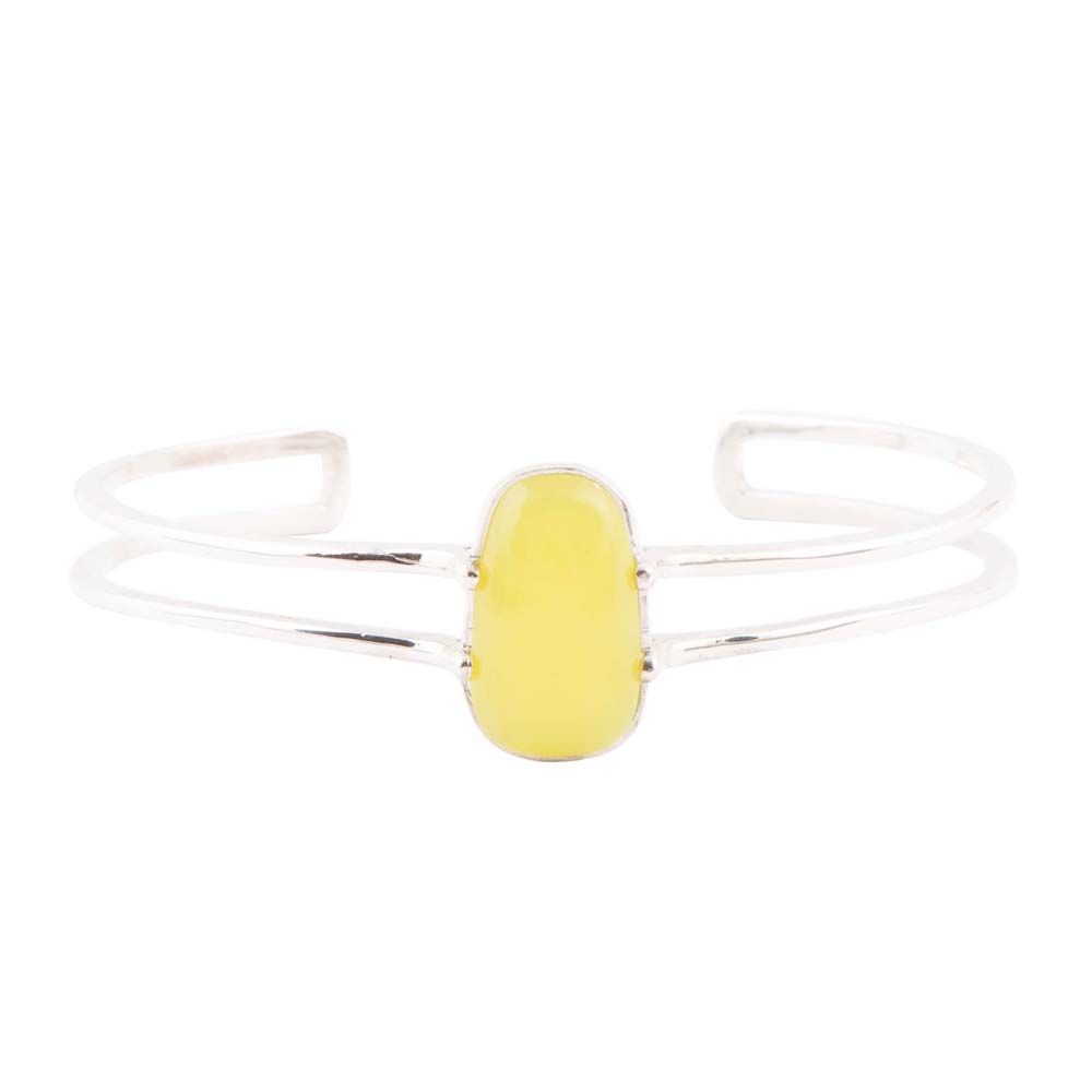 Madeleine Yellow Jade Sterling Silver Cuff Bracelet Barse Jewelry