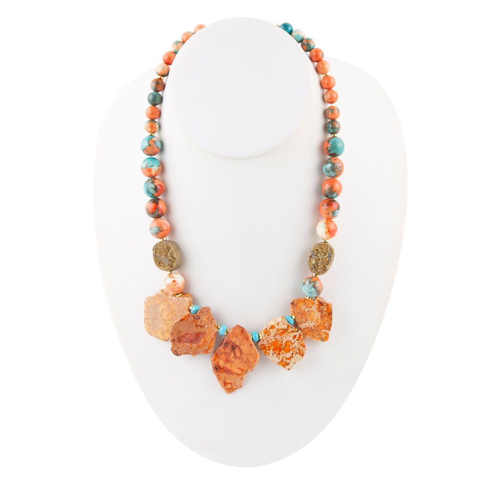 Mandarin Orange Jasper Statement Necklace Barse Jewelry