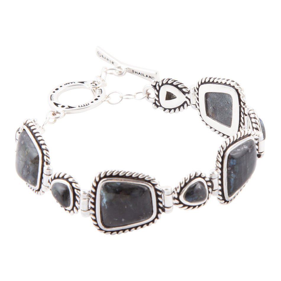 Midnight Labradorite and Sterling Silver Toggle Bracelet Barse Jewelry