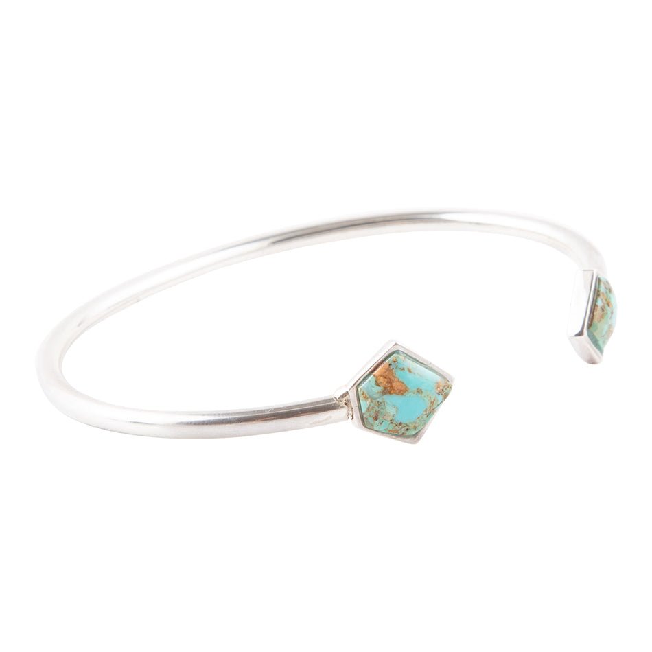 Mirror Image Blue Turquoise and Sterling Silver Cuff Bracelet Barse Jewelry