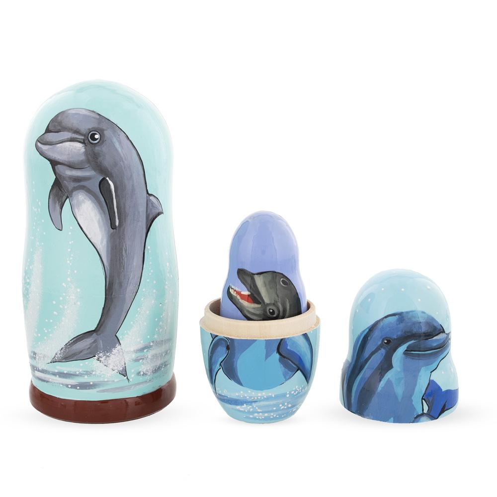 Set of 5 Dolphins Wooden Nesting Dolls 6 Inches BestPysanky